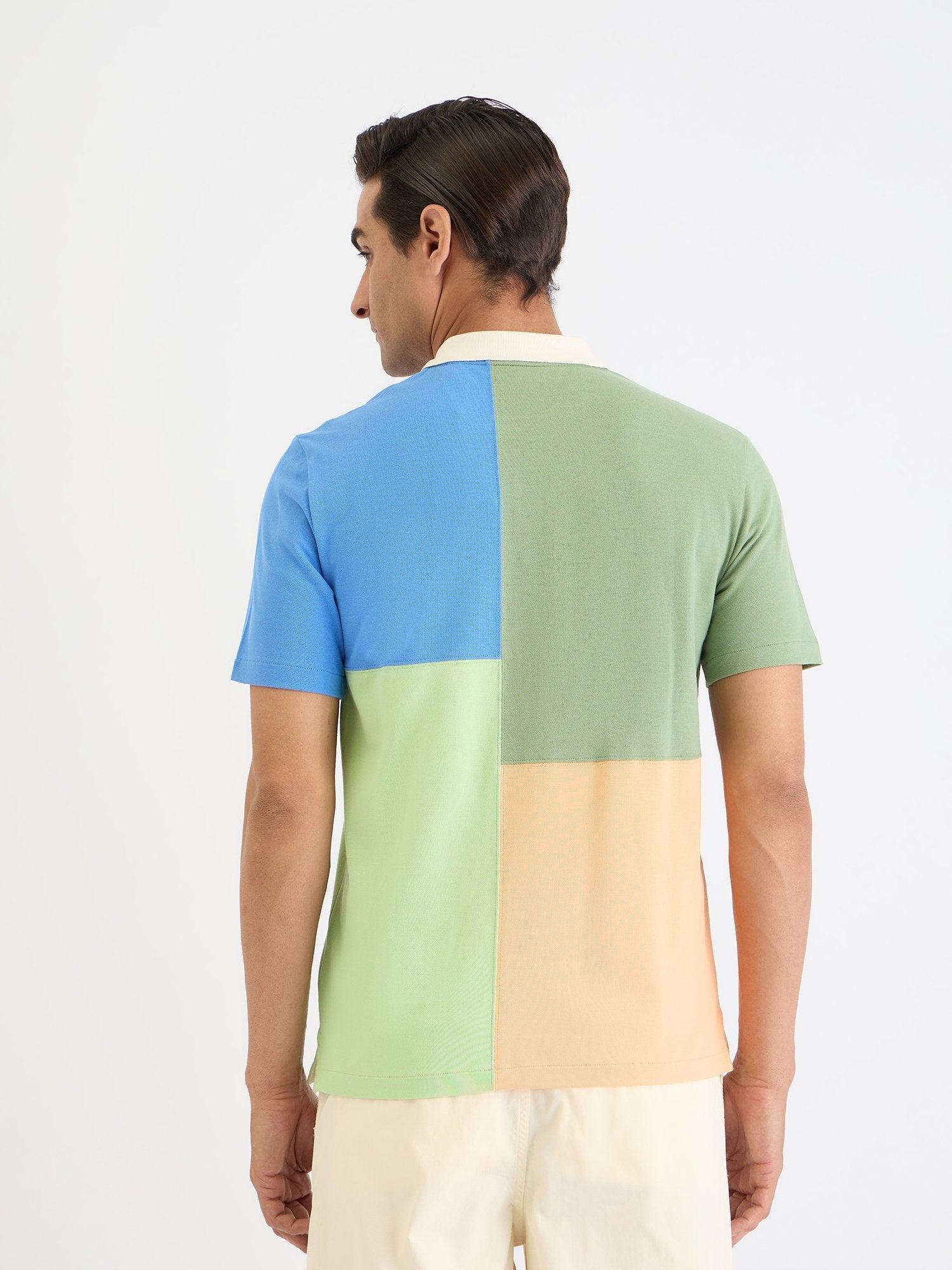 Gant Men Green Color Block Polo Tshirt