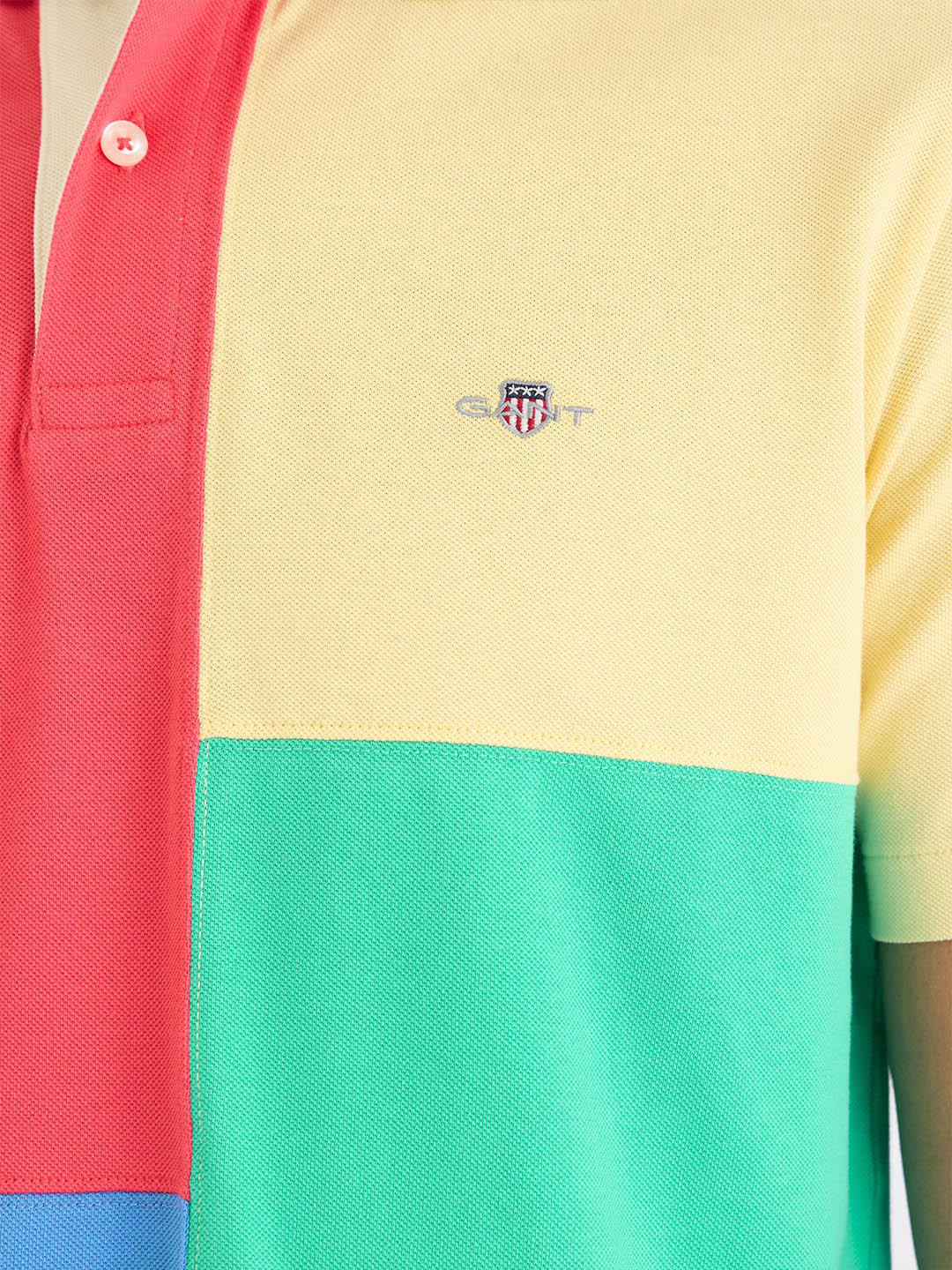 Gant Men Red Color Block Polo Tshirt