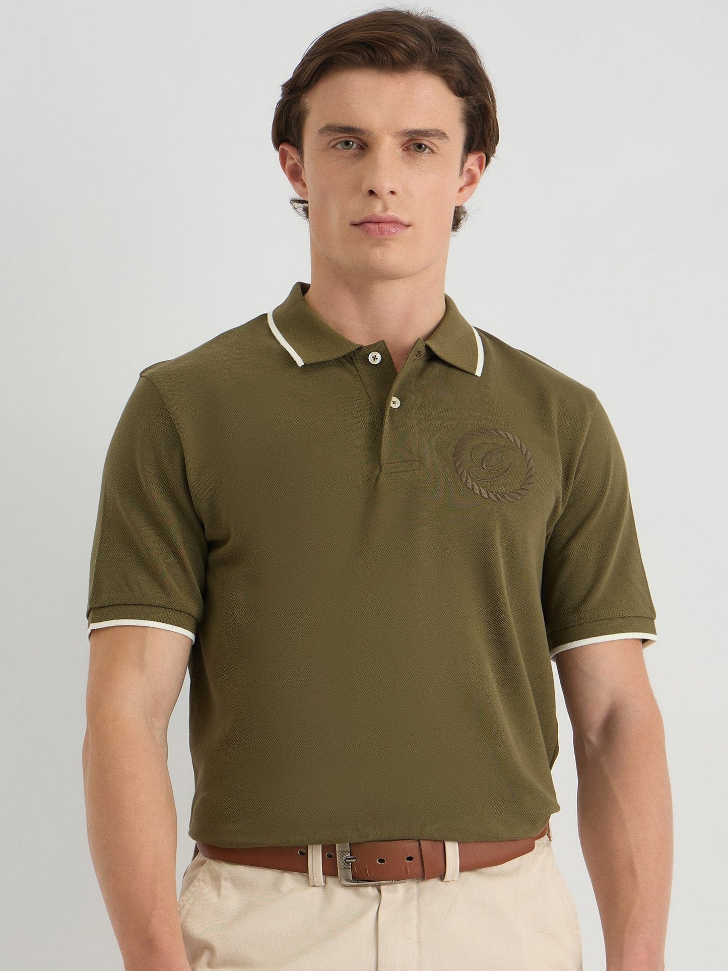 Gant Men Green Regular Fit Solid Polo Tshirt