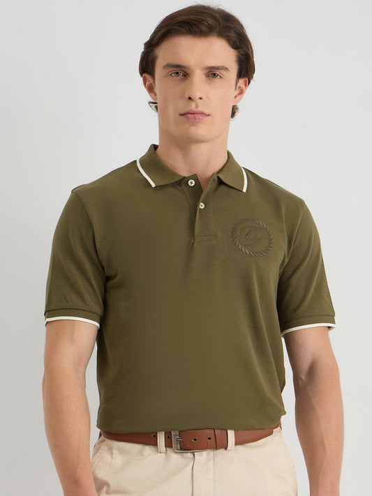 Gant Men Green Regular Fit Solid Polo Tshirt