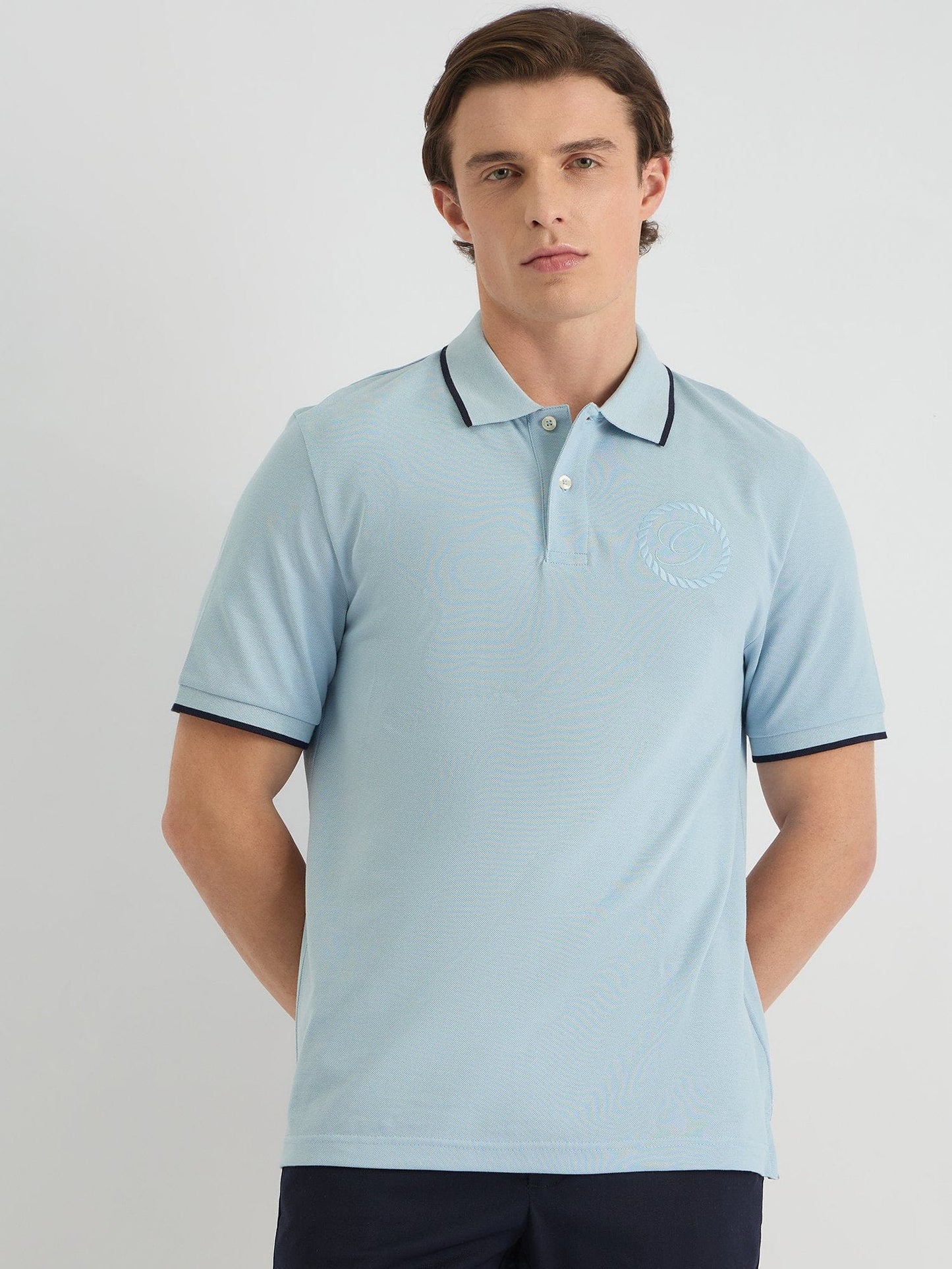 Gant Men Blue Regular Fit Solid Polo Tshirt