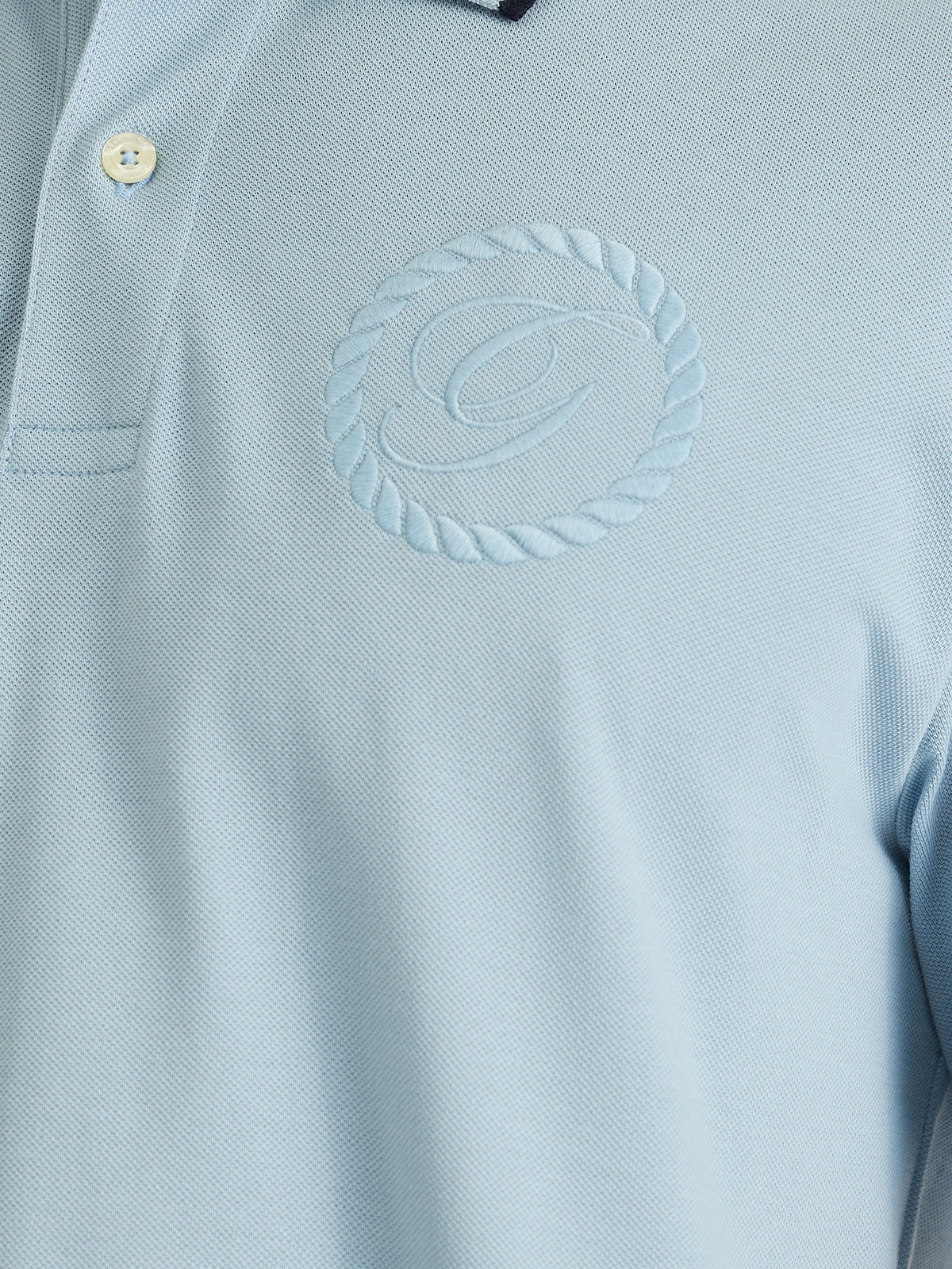 Gant Men Blue Regular Fit Solid Polo Tshirt