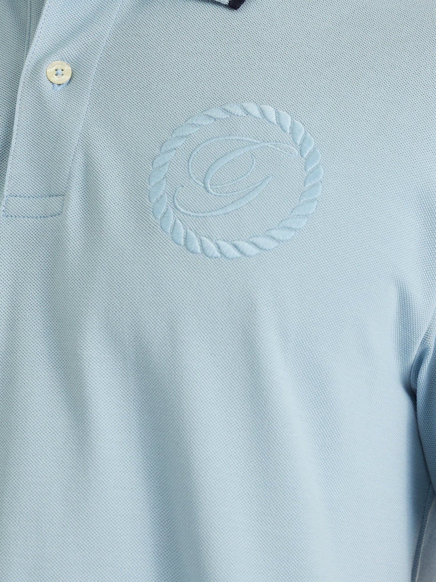 Gant Men Blue Regular Fit Solid Polo Tshirt