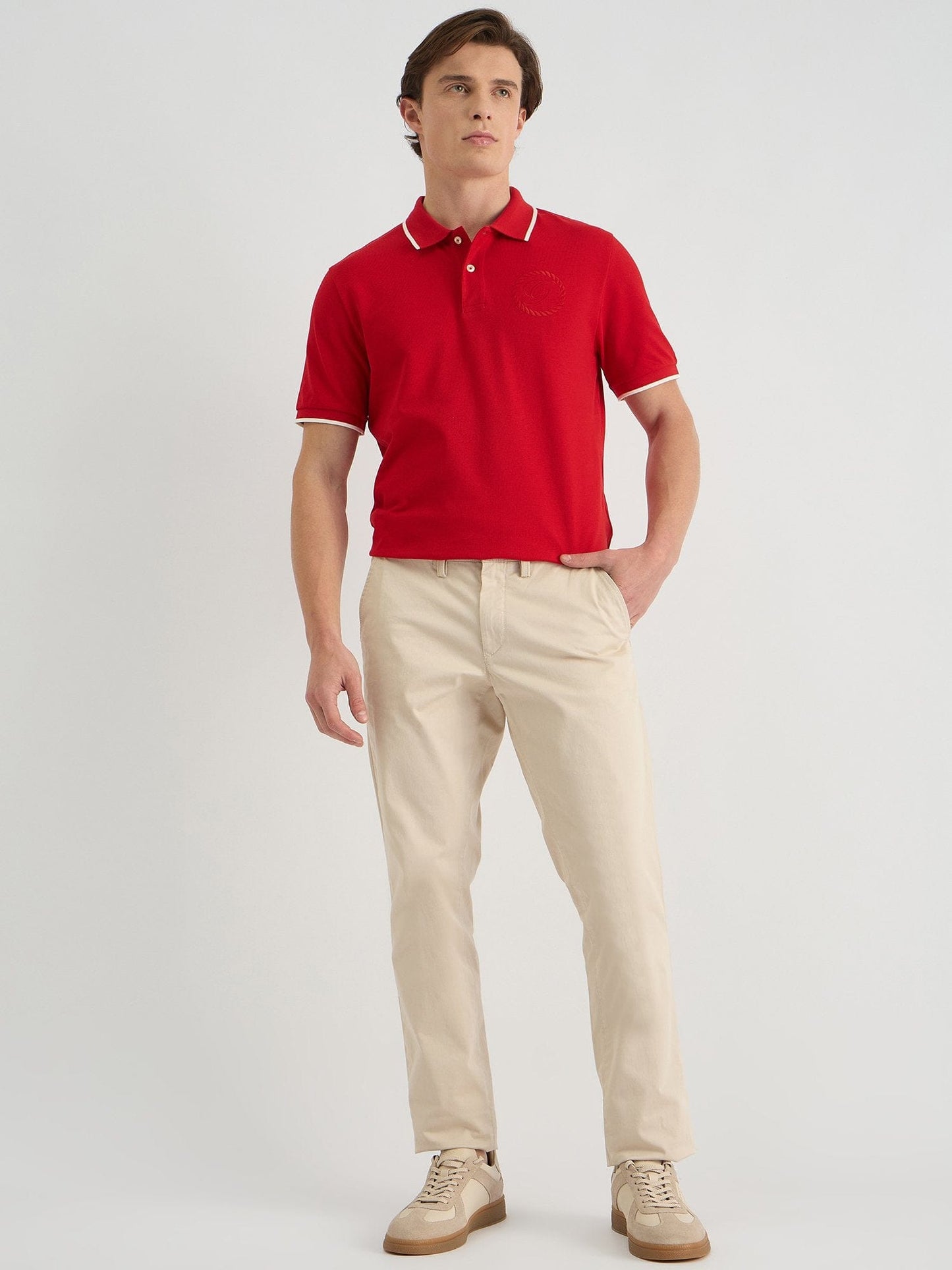Gant Men Red Regular Fit Solid Polo Tshirt