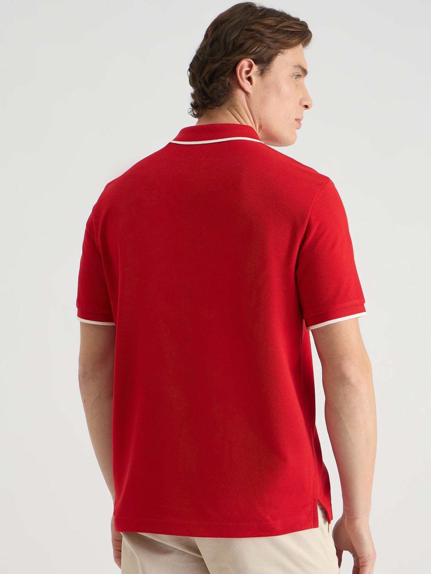 Gant Men Red Regular Fit Solid Polo Tshirt
