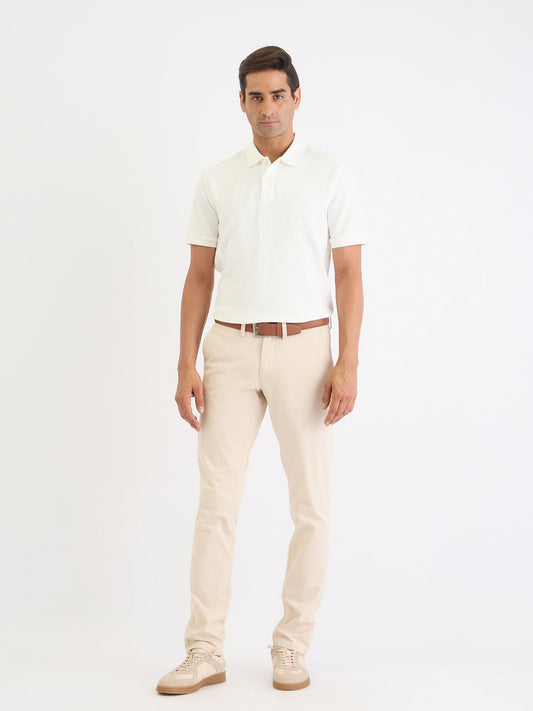 Gant Men White Solid Polo Tshirt