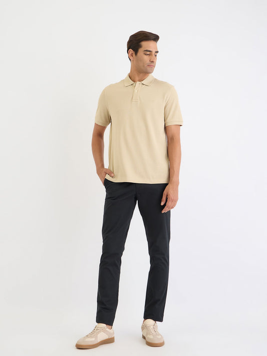 Gant Men Beige Solid Polo Tshirt