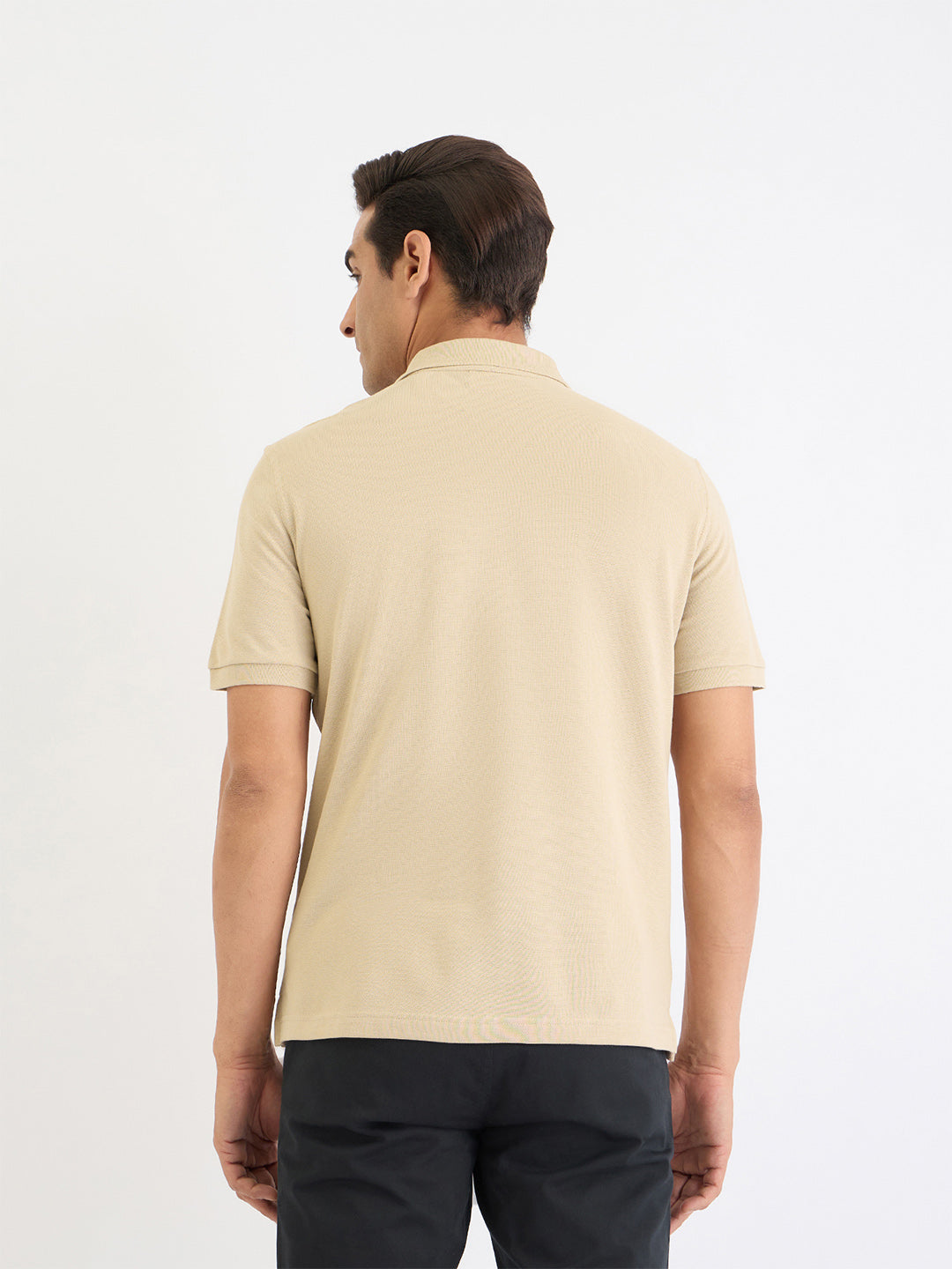 Gant Men Beige Solid Polo Tshirt