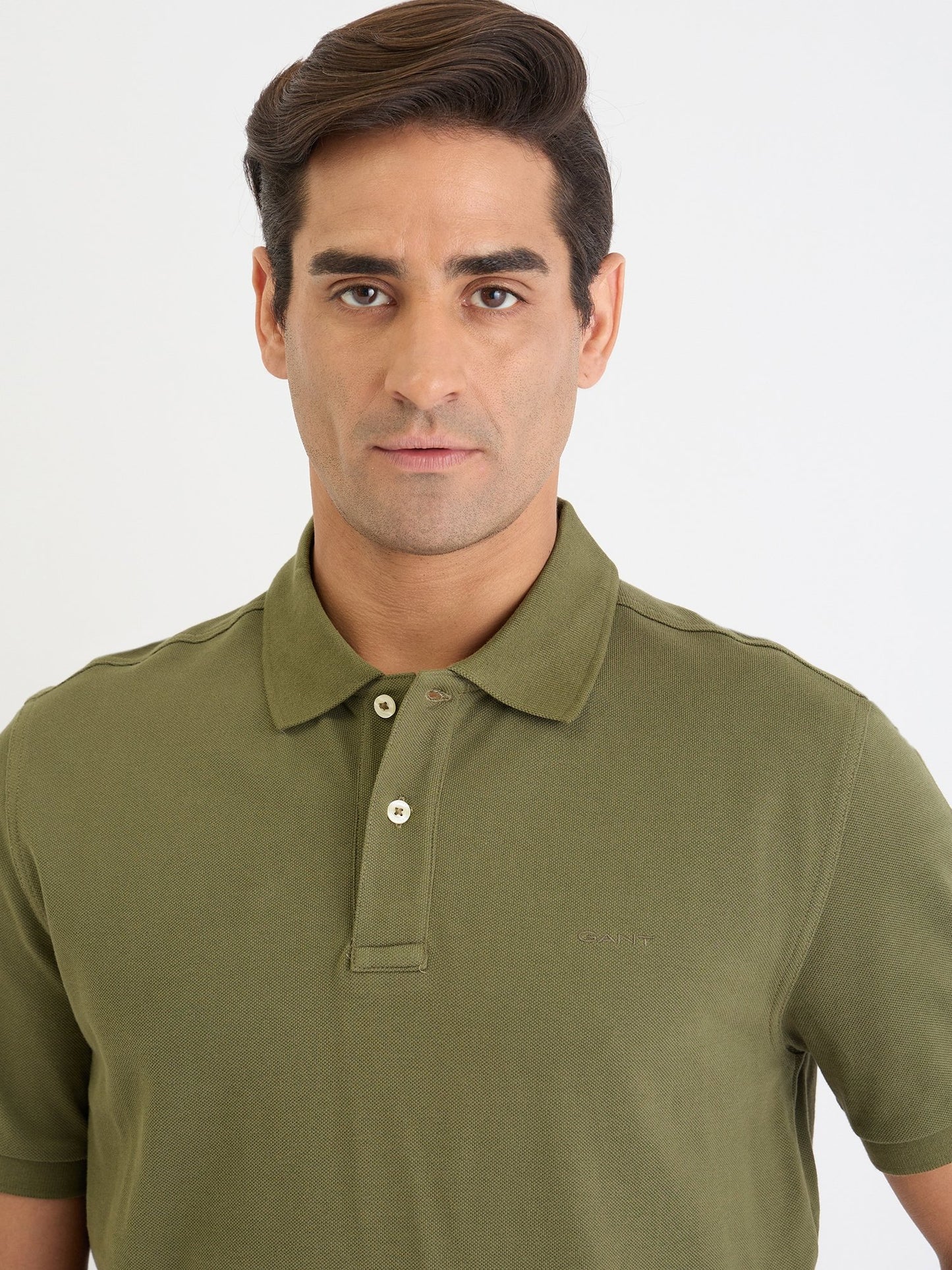 Gant Men Green Solid Polo Tshirt
