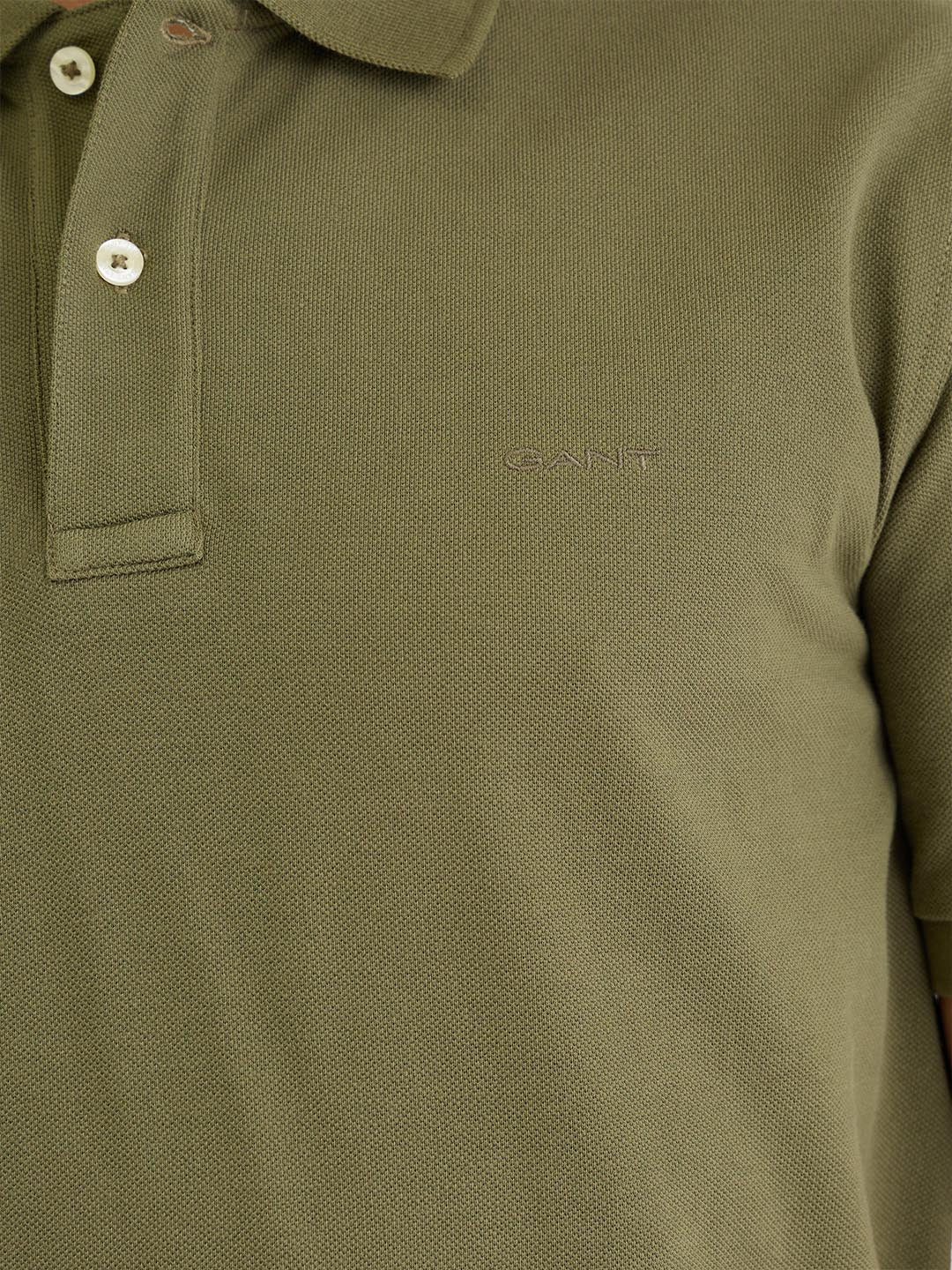 Gant Men Green Solid Polo Tshirt