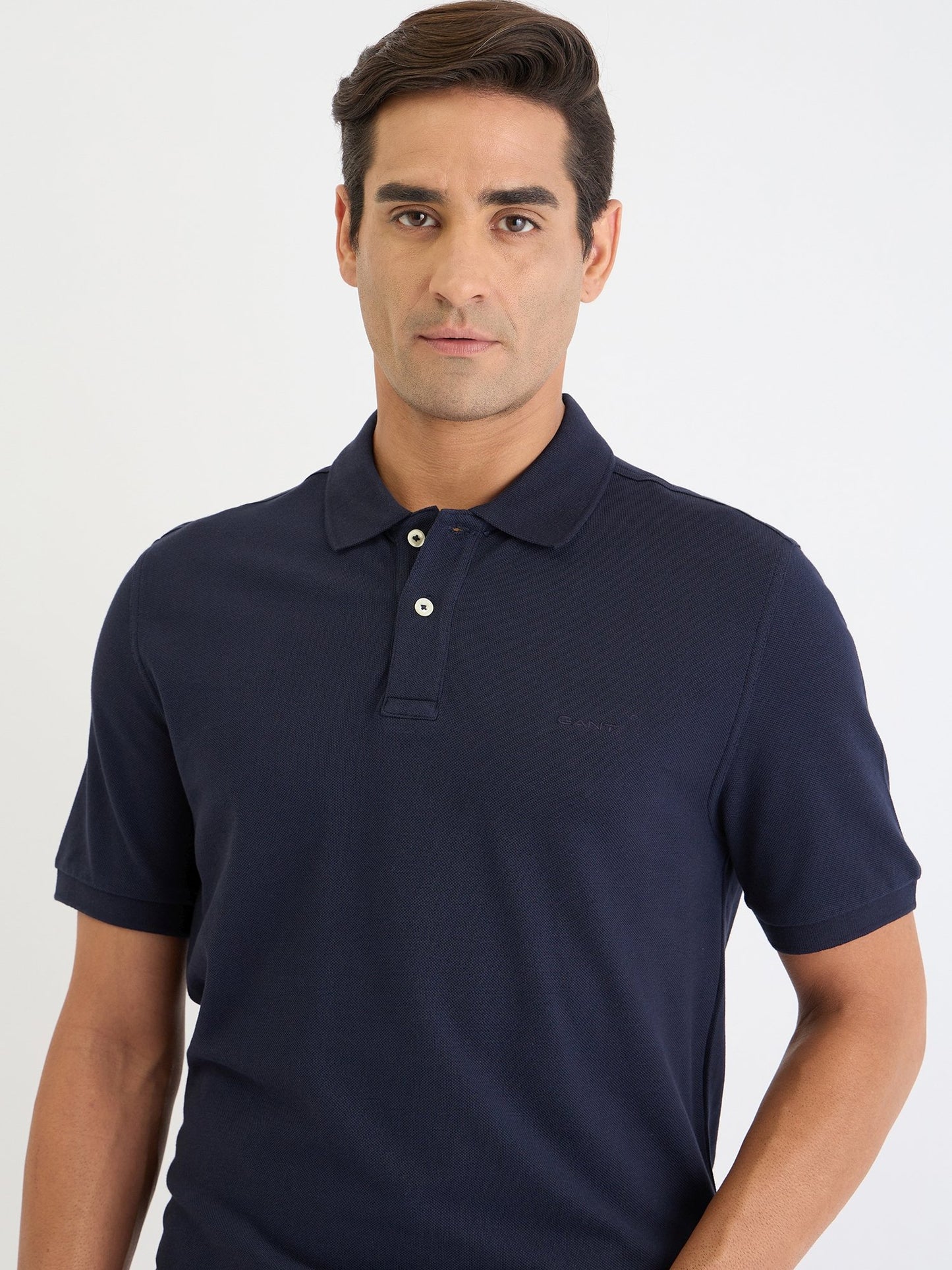 Gant Men Blue Solid Polo Tshirt