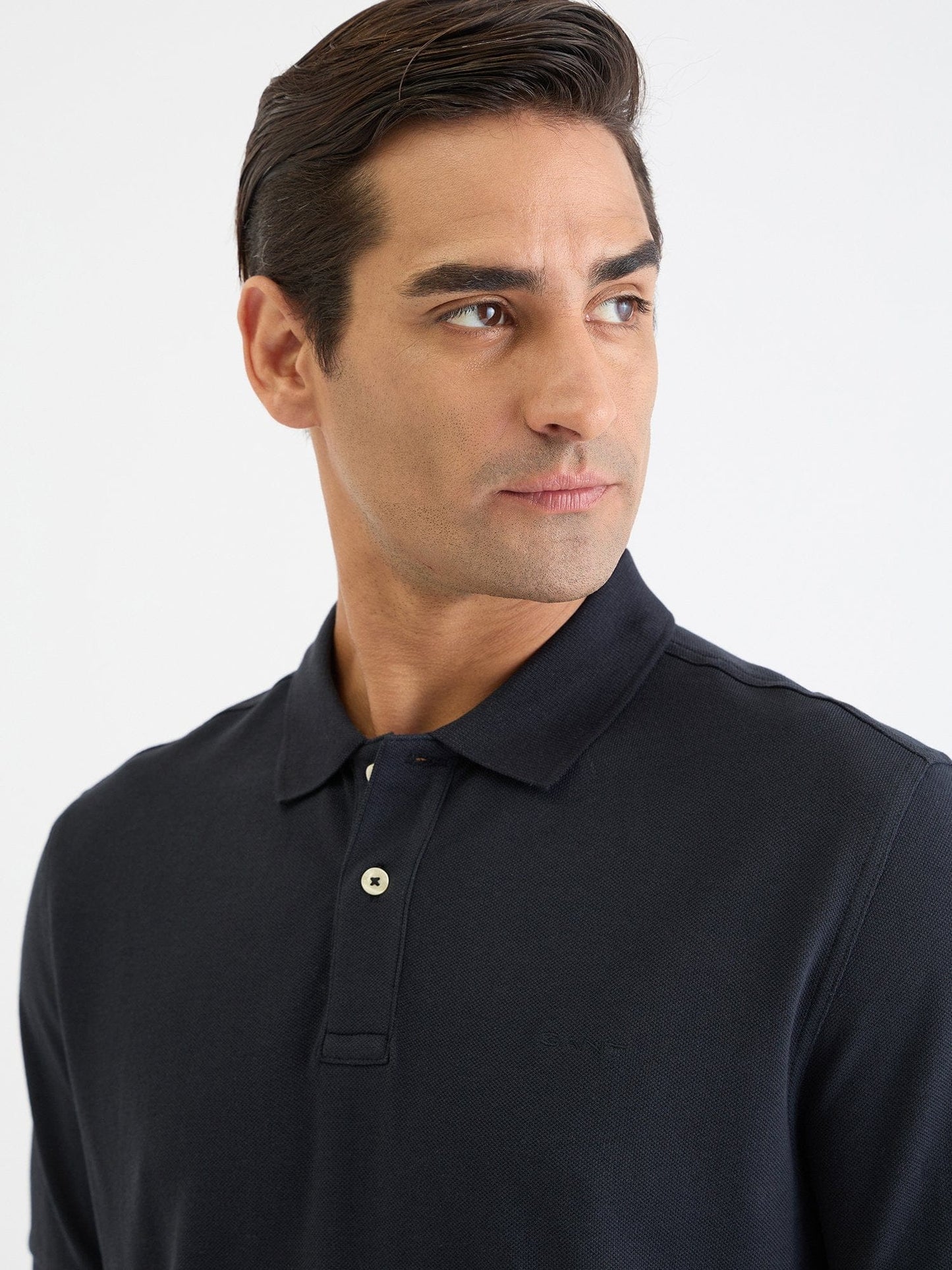 Gant Men Black Solid Polo Tshirt