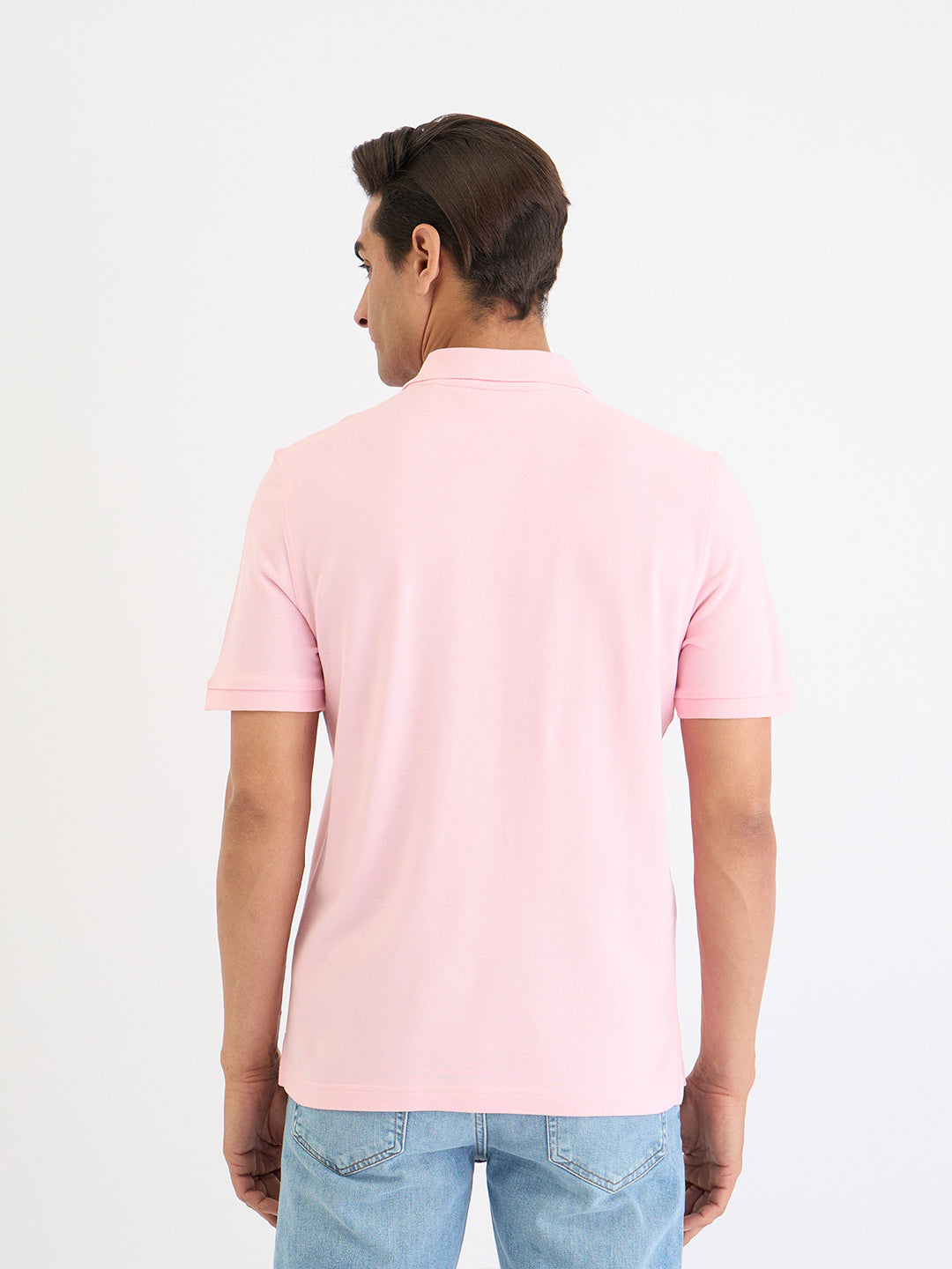 Gant Men Pink Solid Polo Tshirt