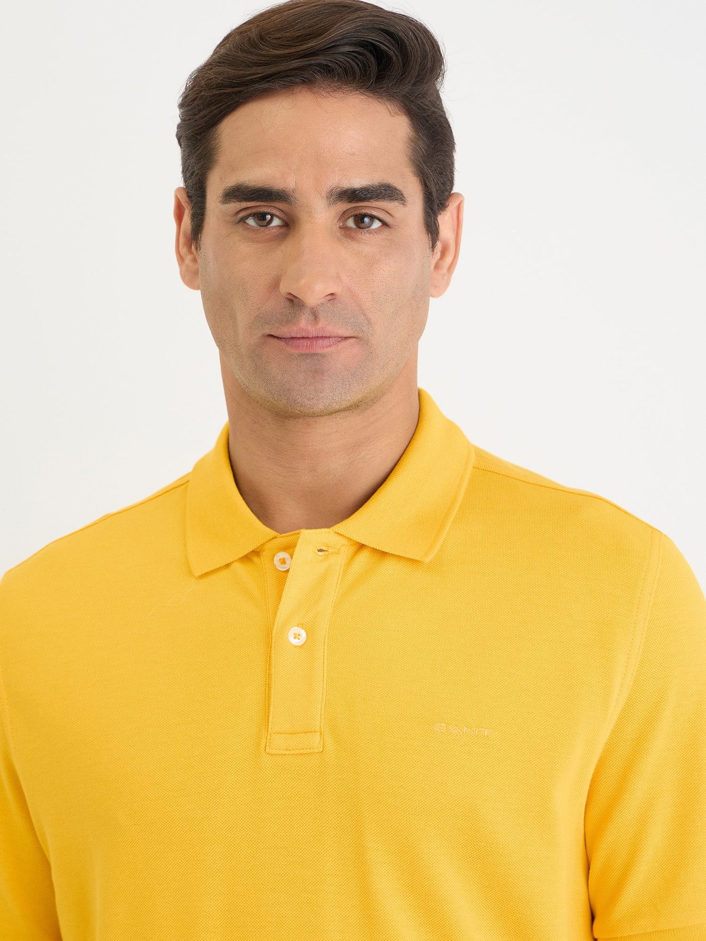 Gant Men Yellow Solid Polo Tshirt
