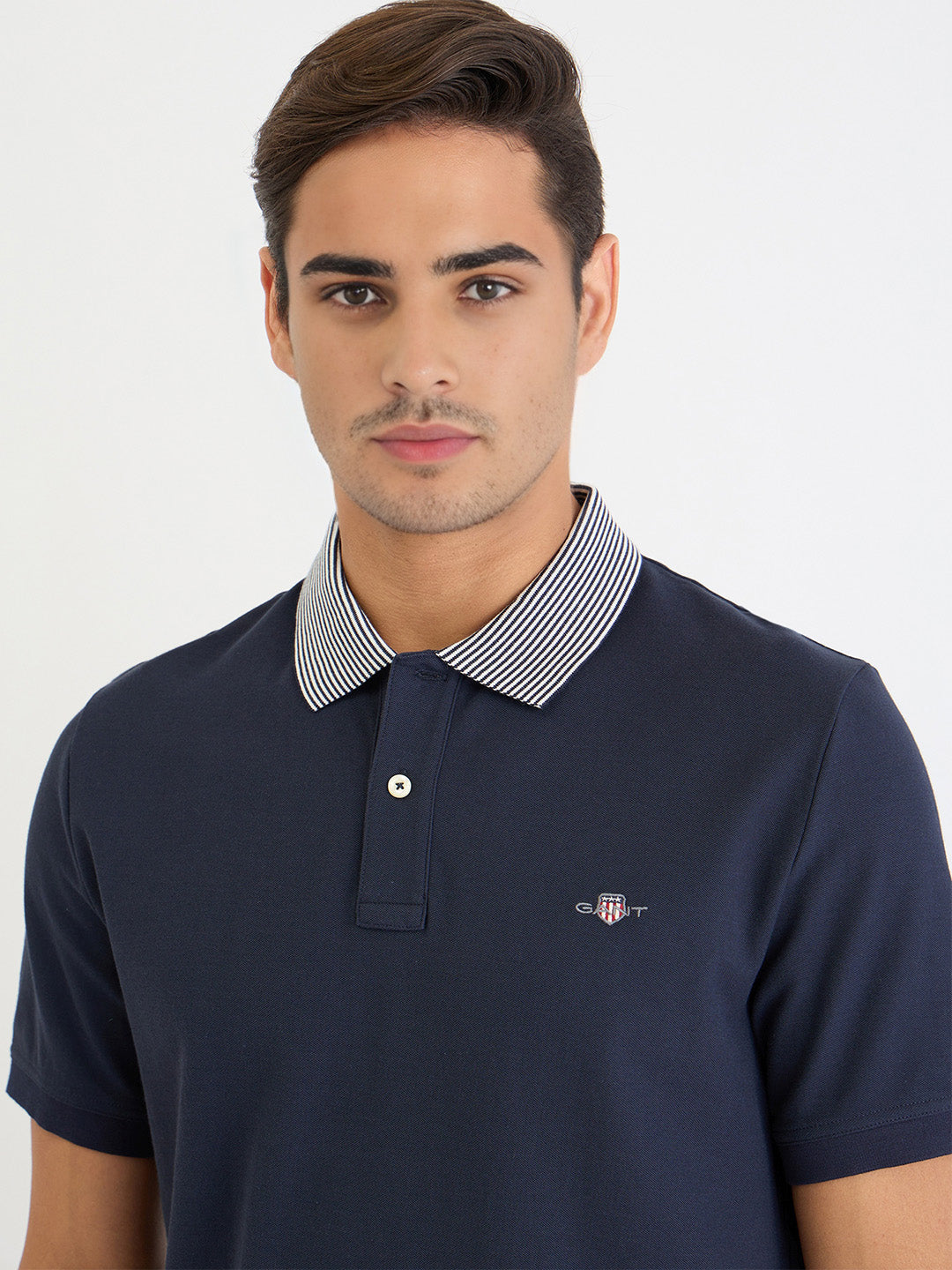 Gant Men Blue Solid Polo Tshirt