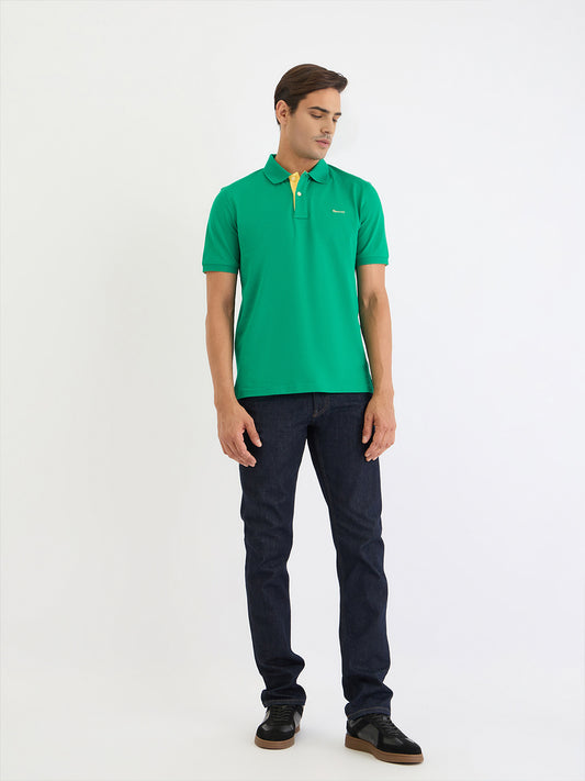 Gant Men Green Solid Polo Tshirt