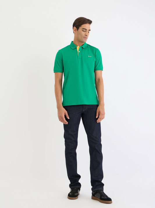 Gant Men Green Solid Polo Tshirt