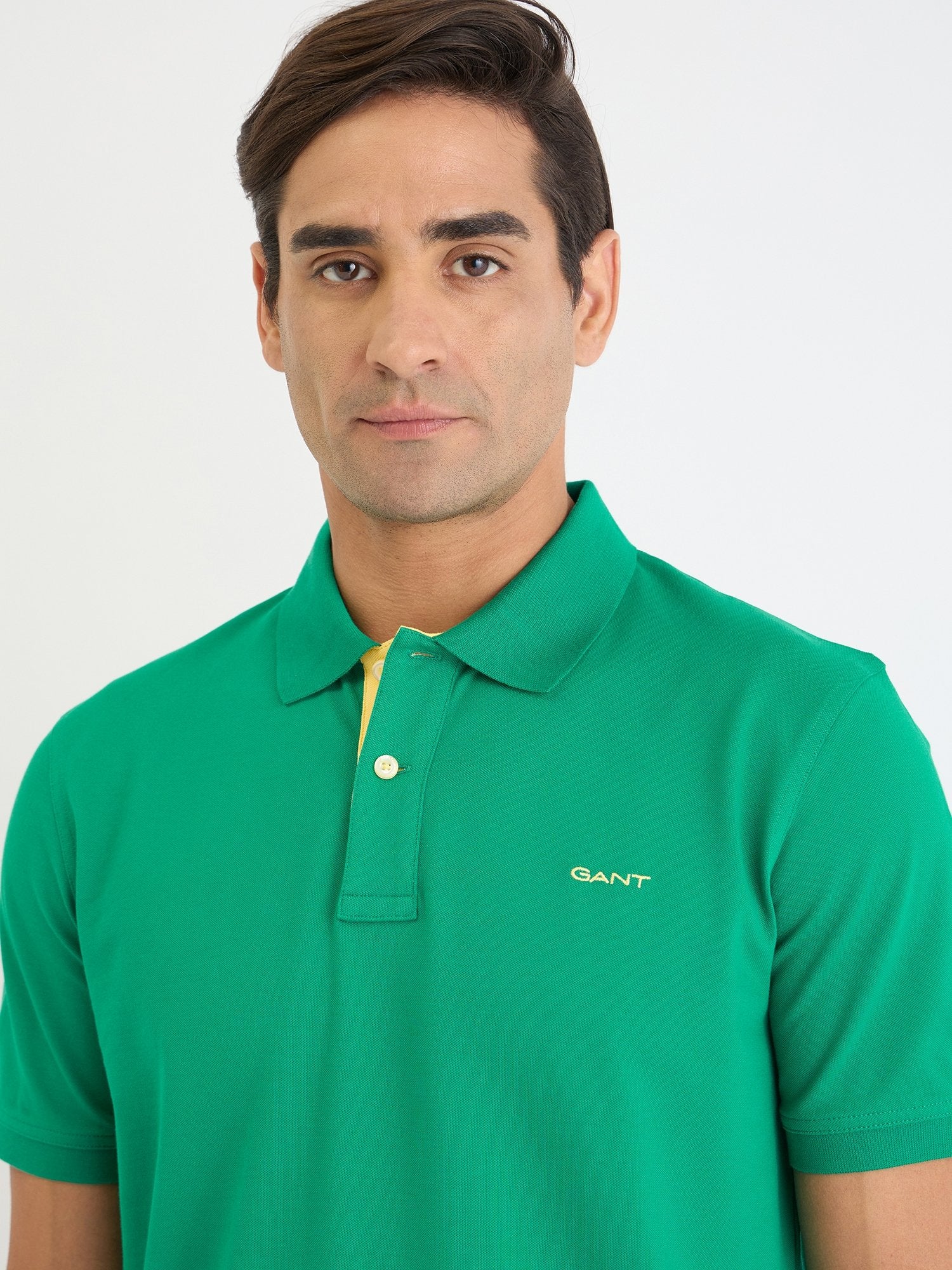 Gant Men Green Solid Polo Tshirt