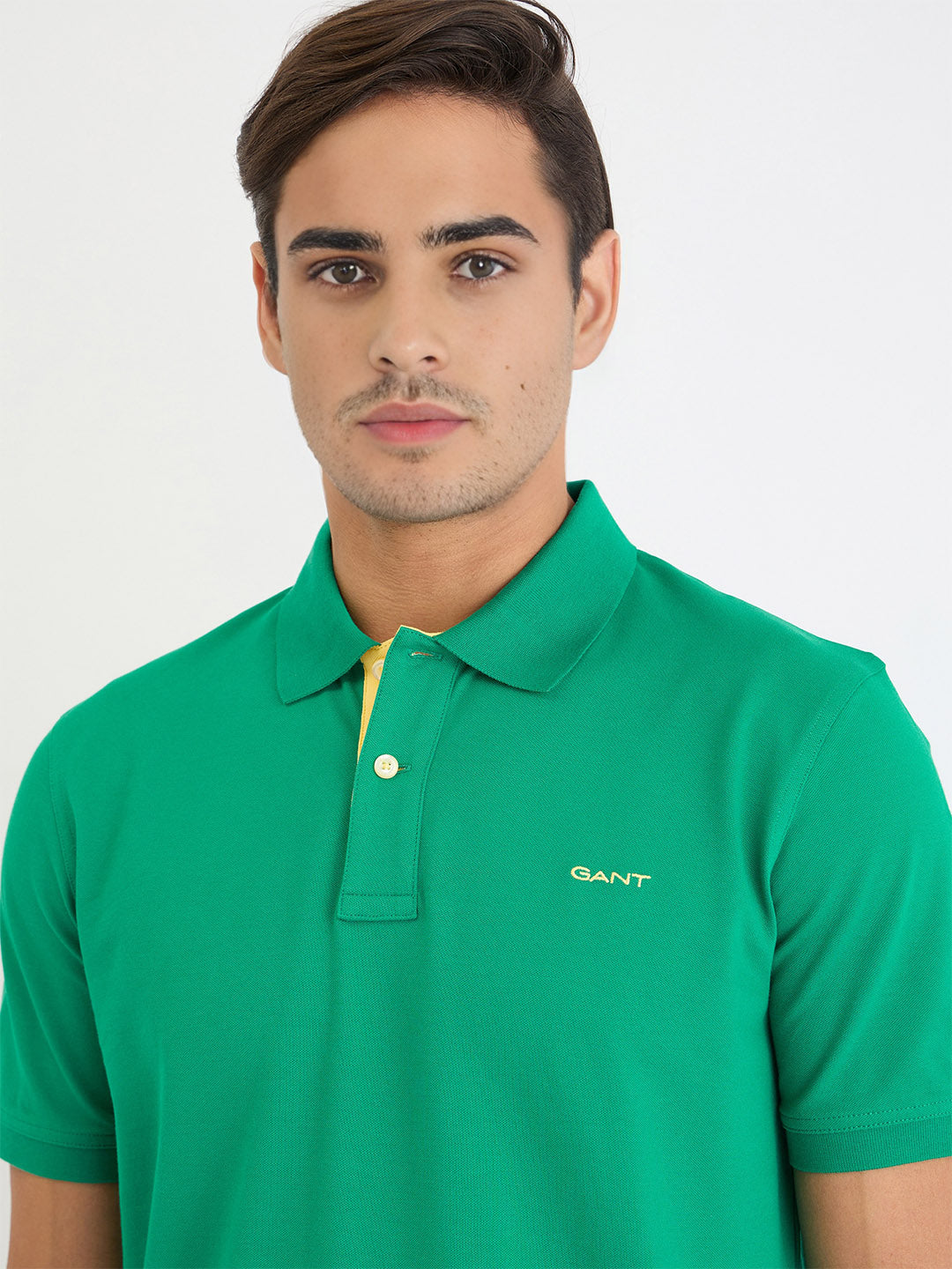 Gant Men Green Solid Polo Tshirt