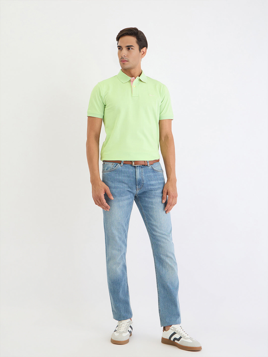 Gant Men Green Solid Polo Tshirt