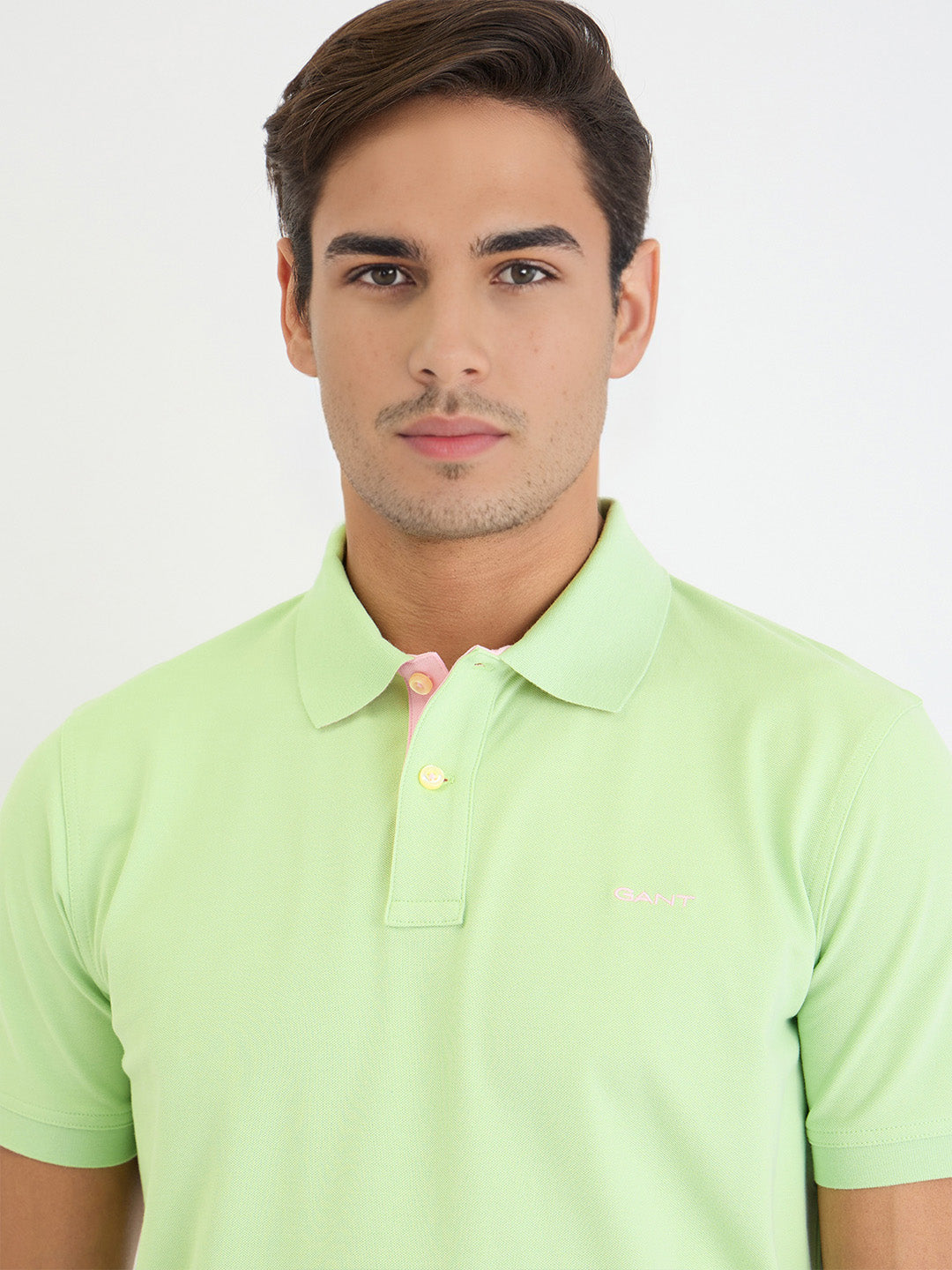 Gant Men Green Solid Polo Tshirt
