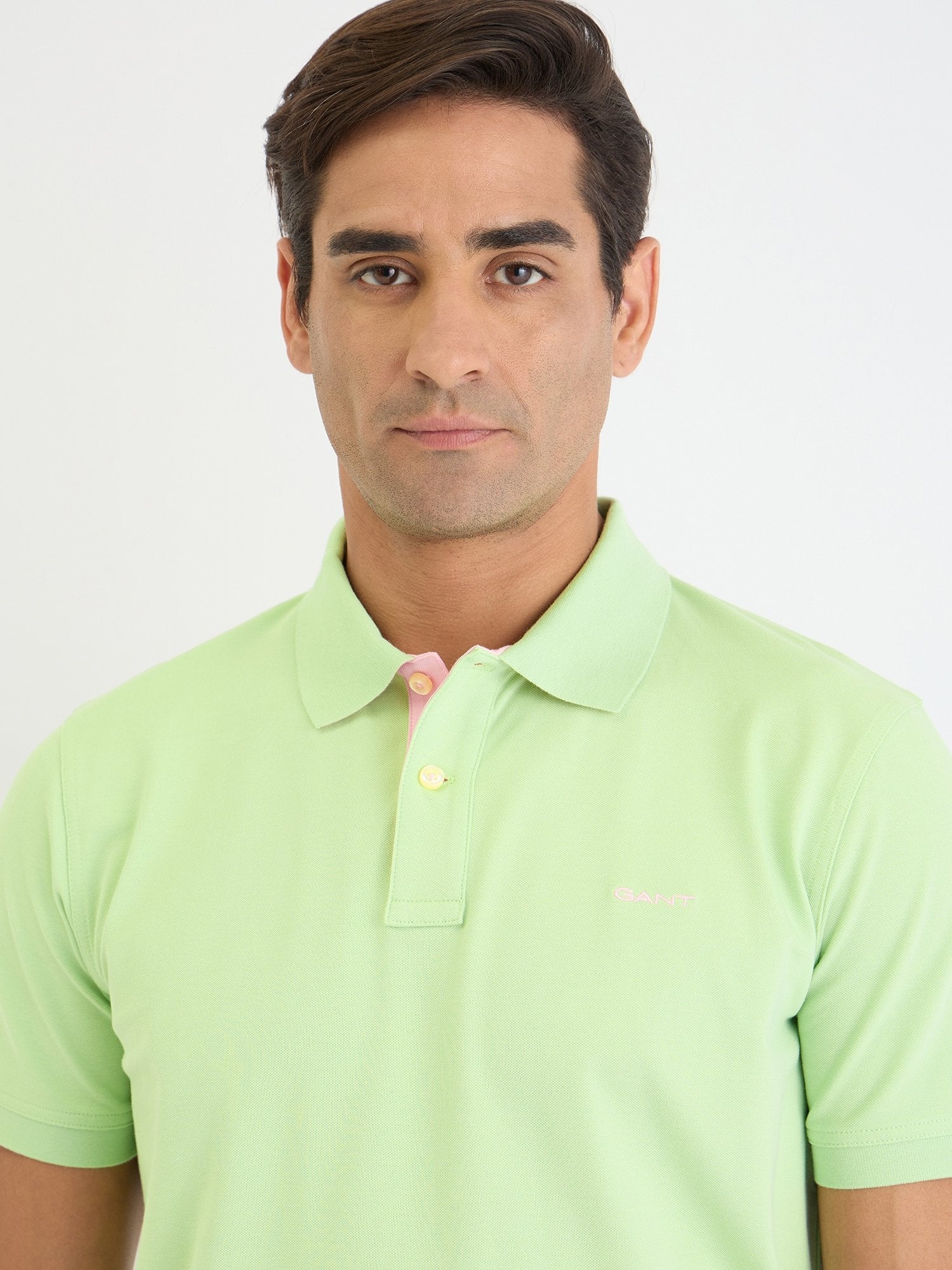 Gant Men Green Solid Polo Tshirt