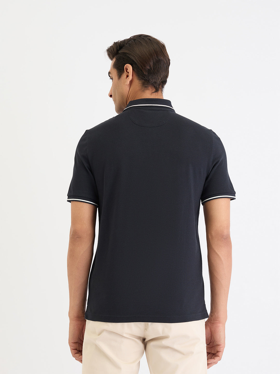 Gant Men Black Solid Polo Tshirt