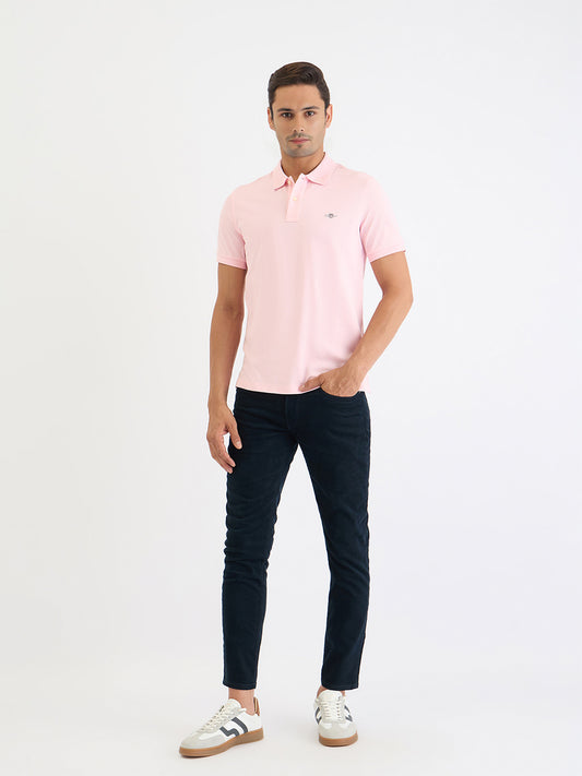 Gant Men Pink Solid Polo Tshirt