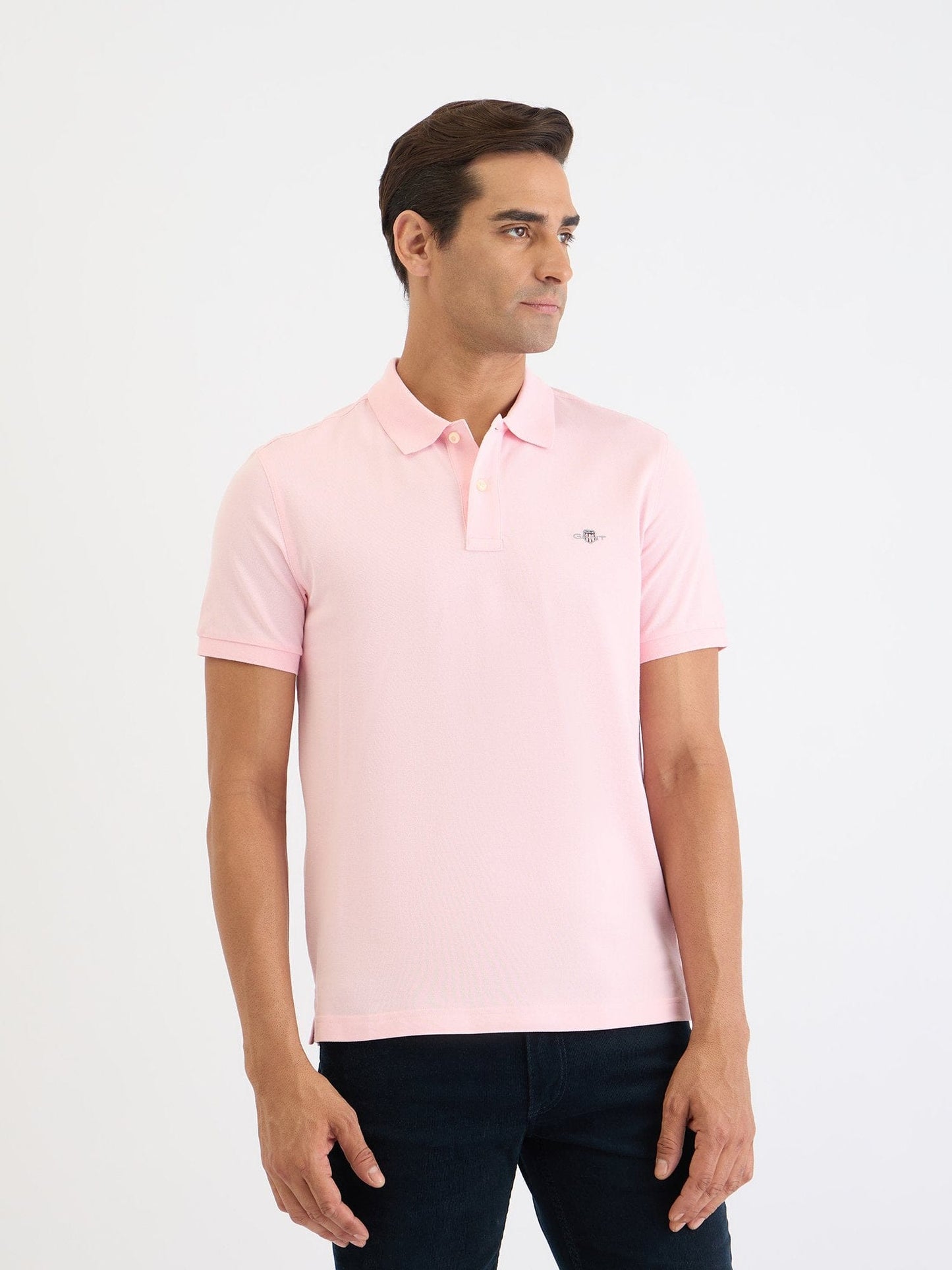 Gant Men Pink Solid Polo Tshirt