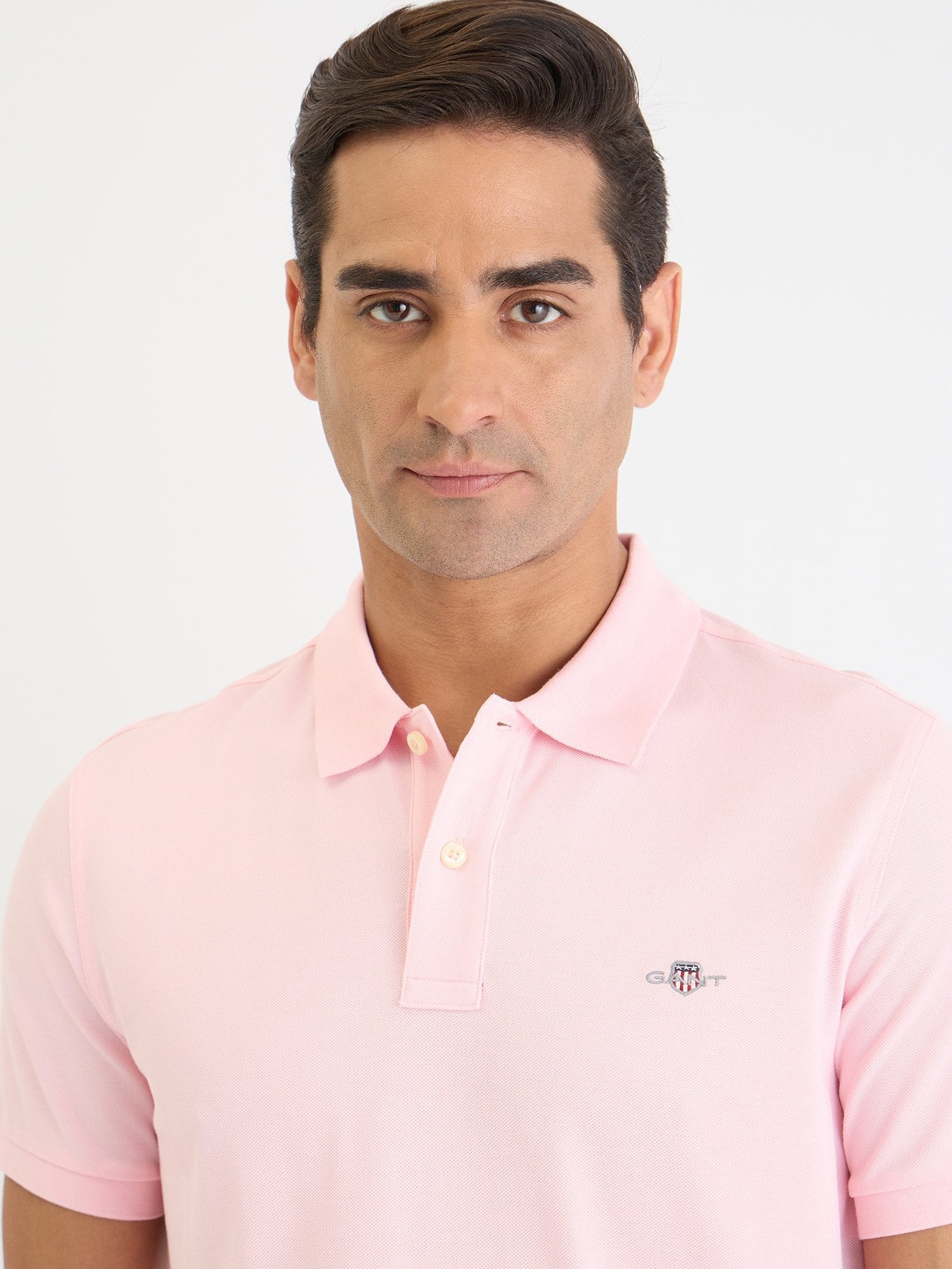 Gant Men Pink Solid Polo Tshirt