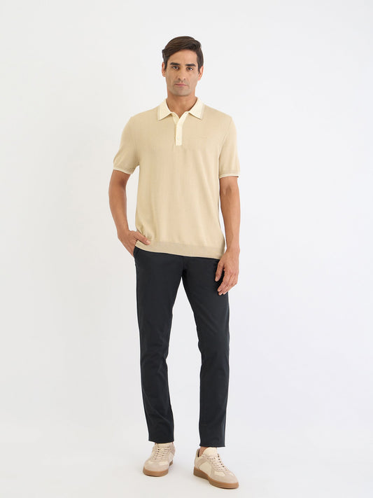 Gant Men Beige Solid Polo Tshirt