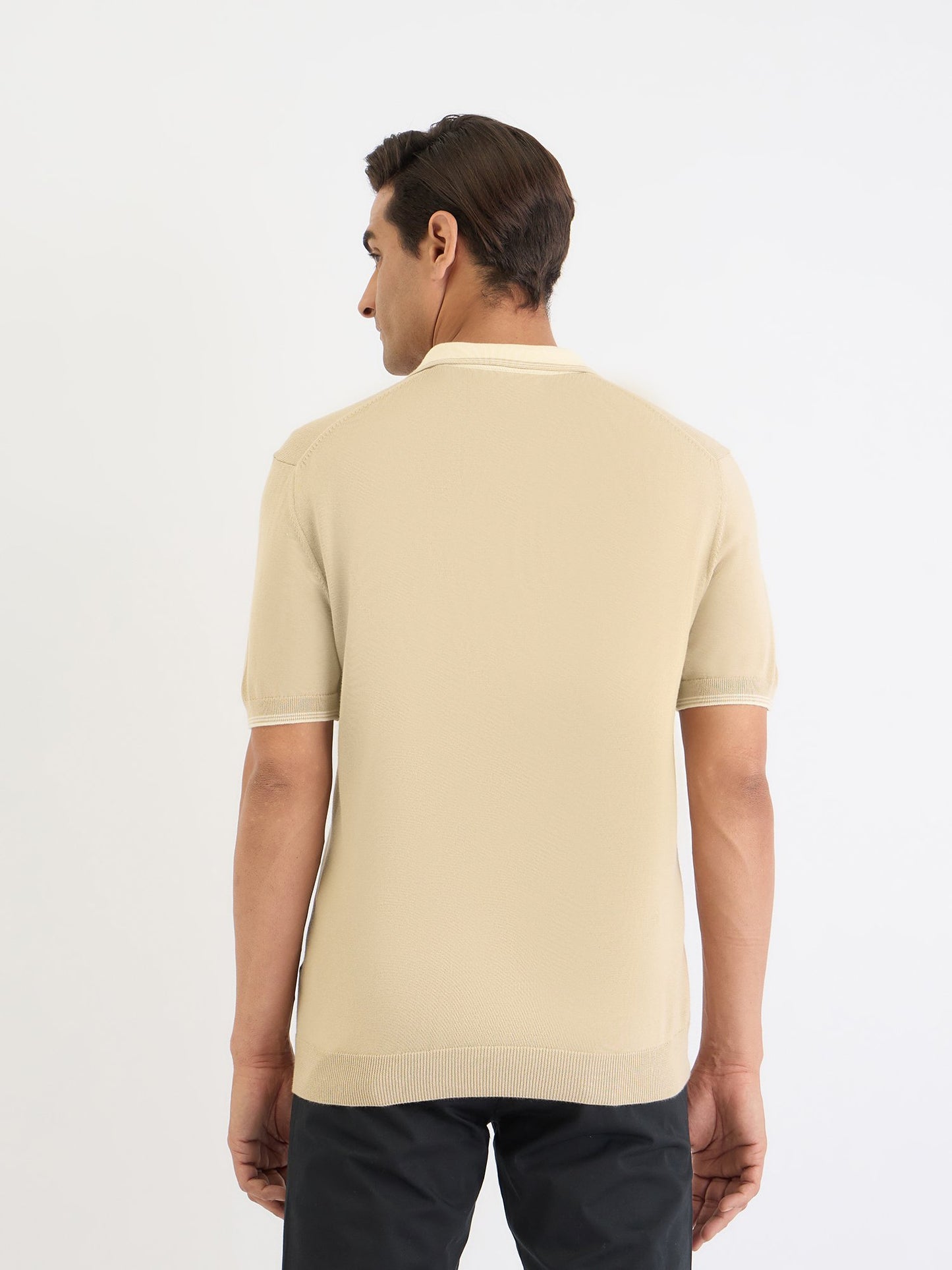 Gant Men Beige Solid Polo Tshirt