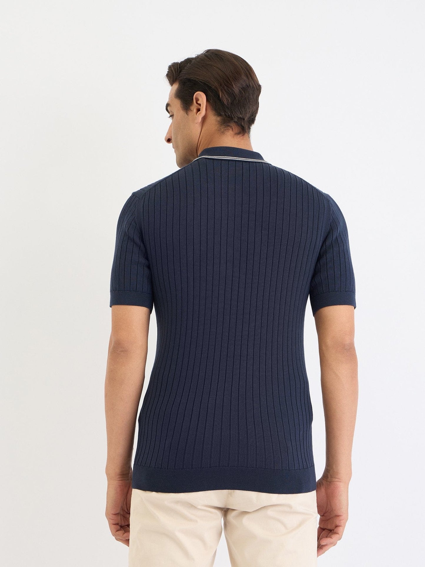 Gant Men Blue Solid Polo Tshirt