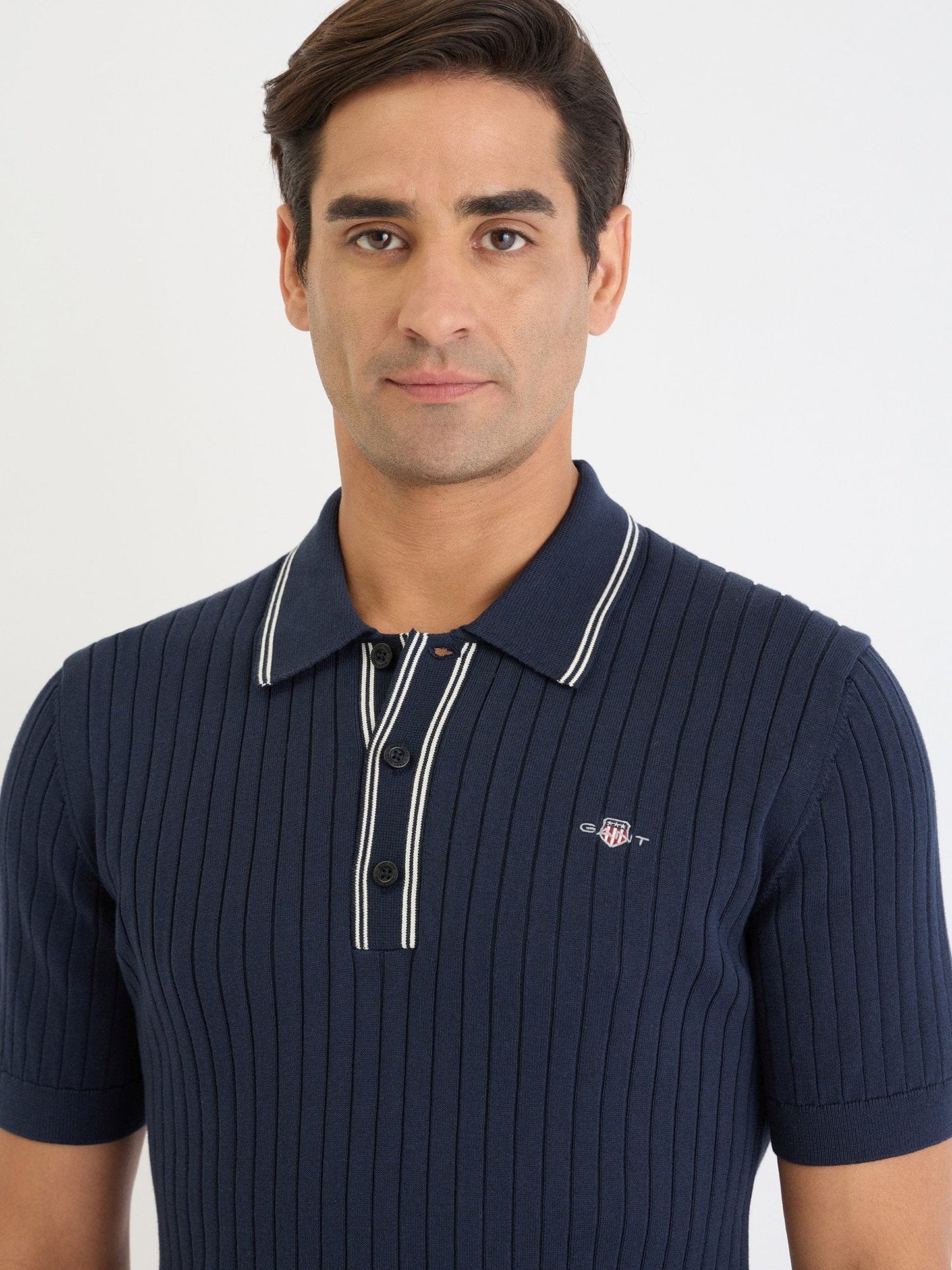 Gant Men Blue Solid Polo Tshirt