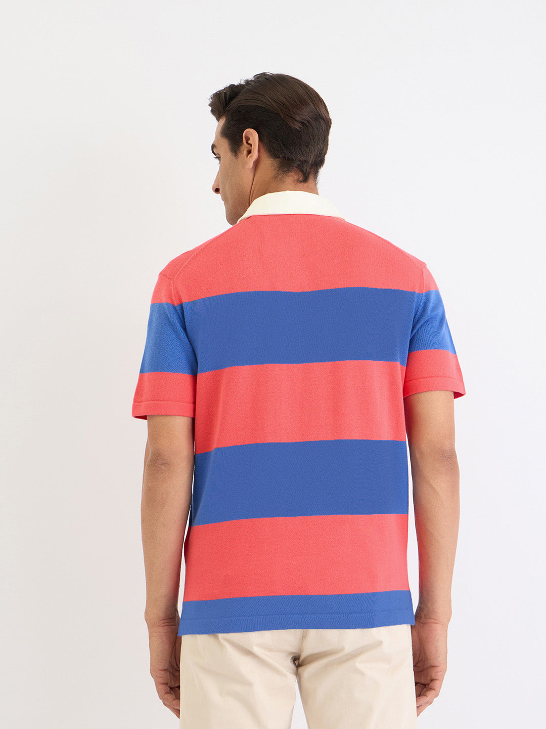 Gant Men Blue Striped Polo Tshirt