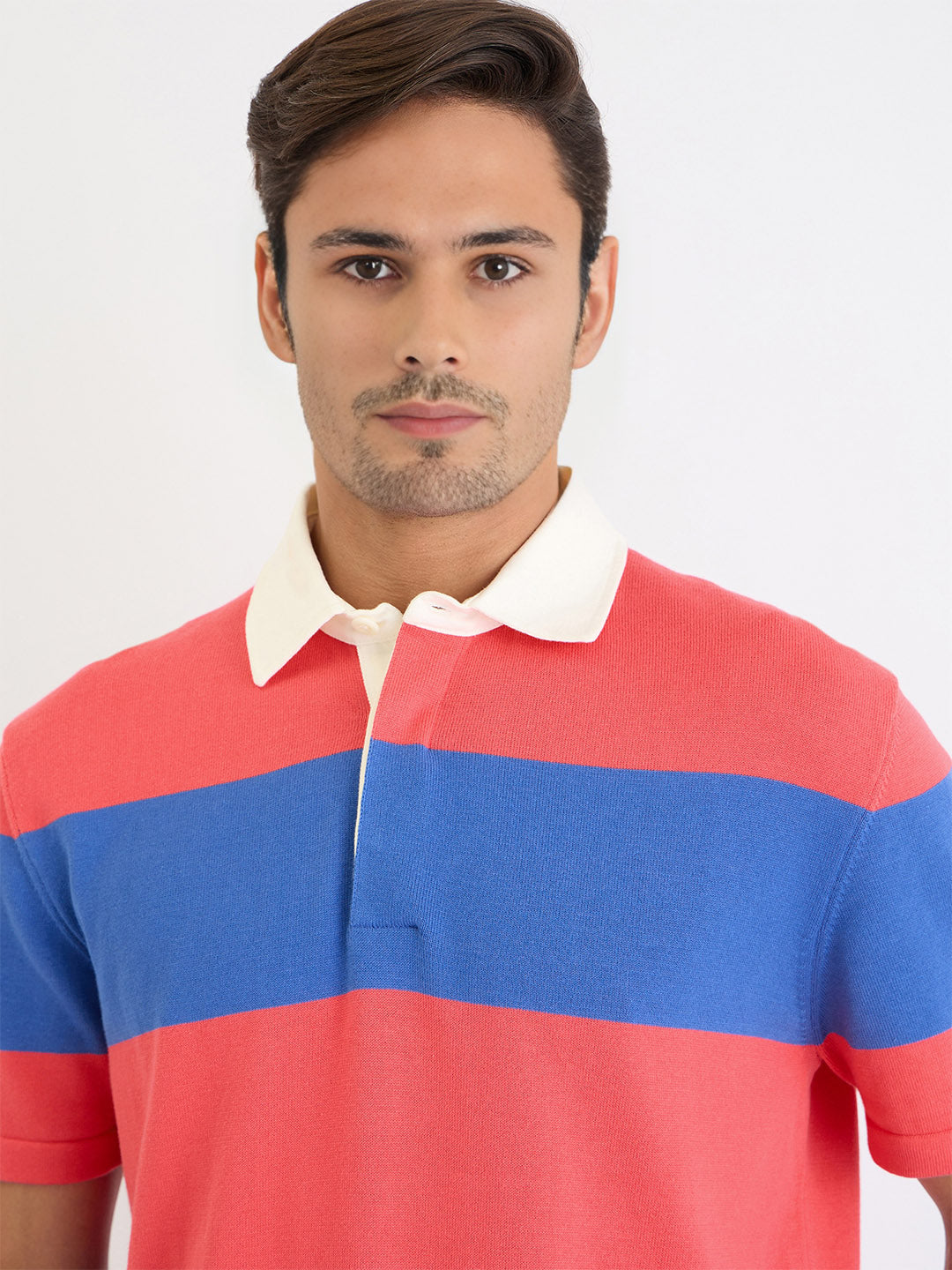 Gant Men Blue Striped Polo Tshirt