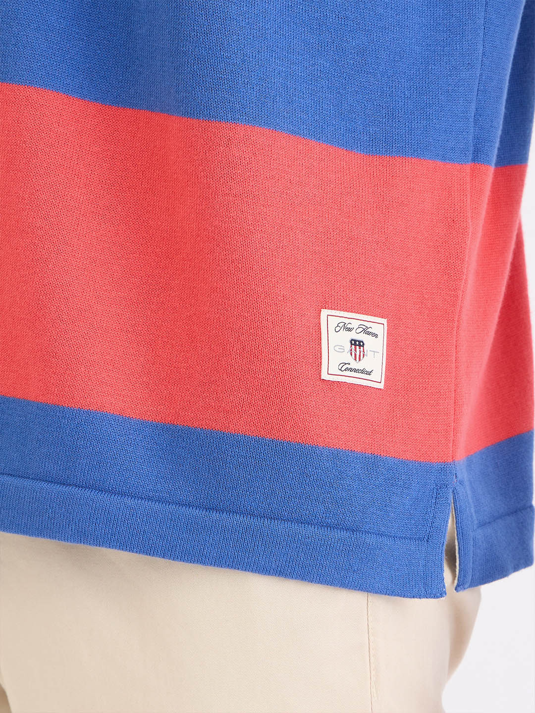 Gant Men Blue Striped Polo Tshirt