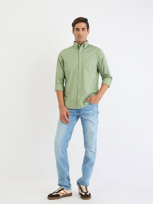 Gant Men Green Solid Collar Shirt