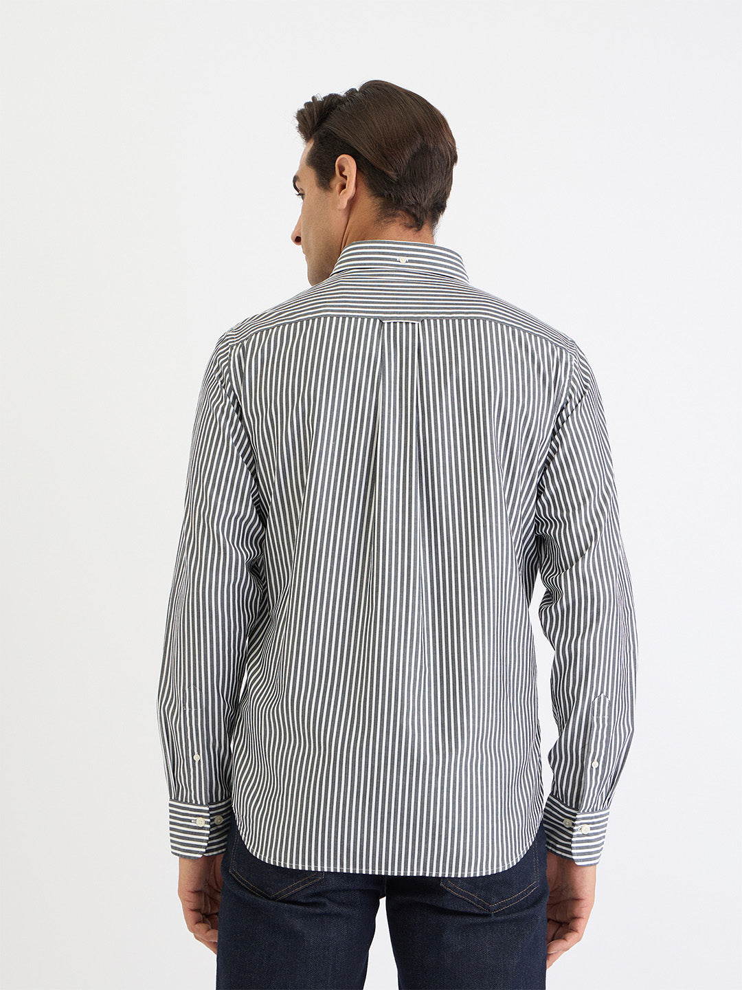 Gant Men Black Striped Collar Shirt