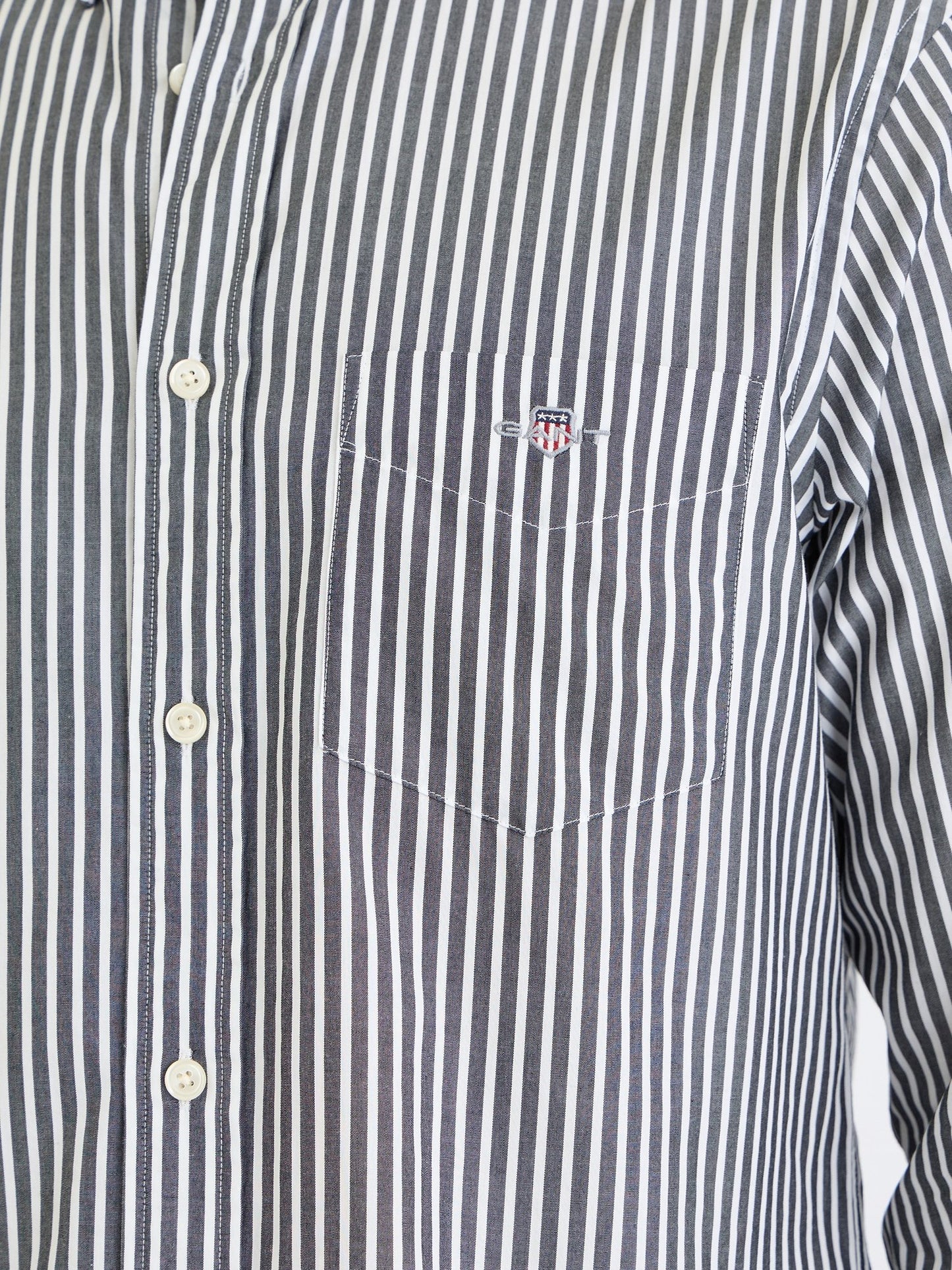 Gant Men Black Striped Collar Shirt