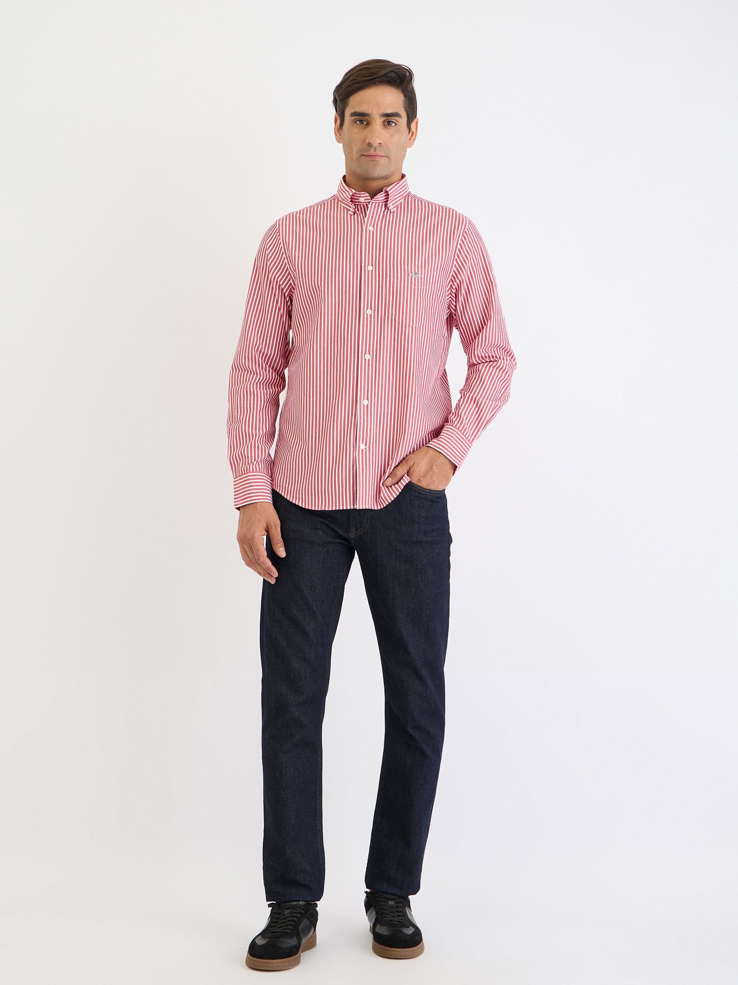 Gant Men Red Striped Collar Shirt