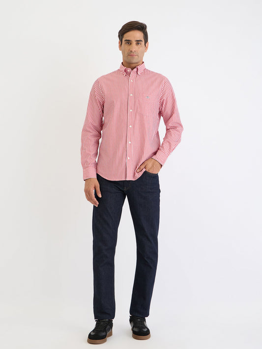 Gant Men Red Striped Collar Shirt