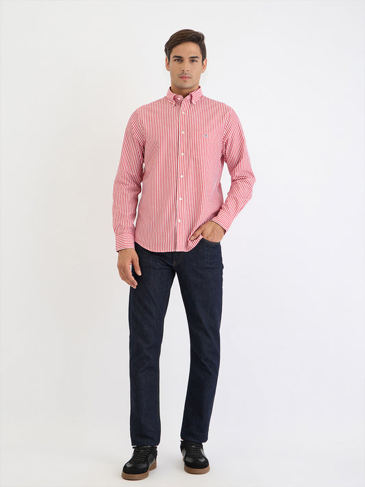 Gant Men Red Striped Collar Shirt