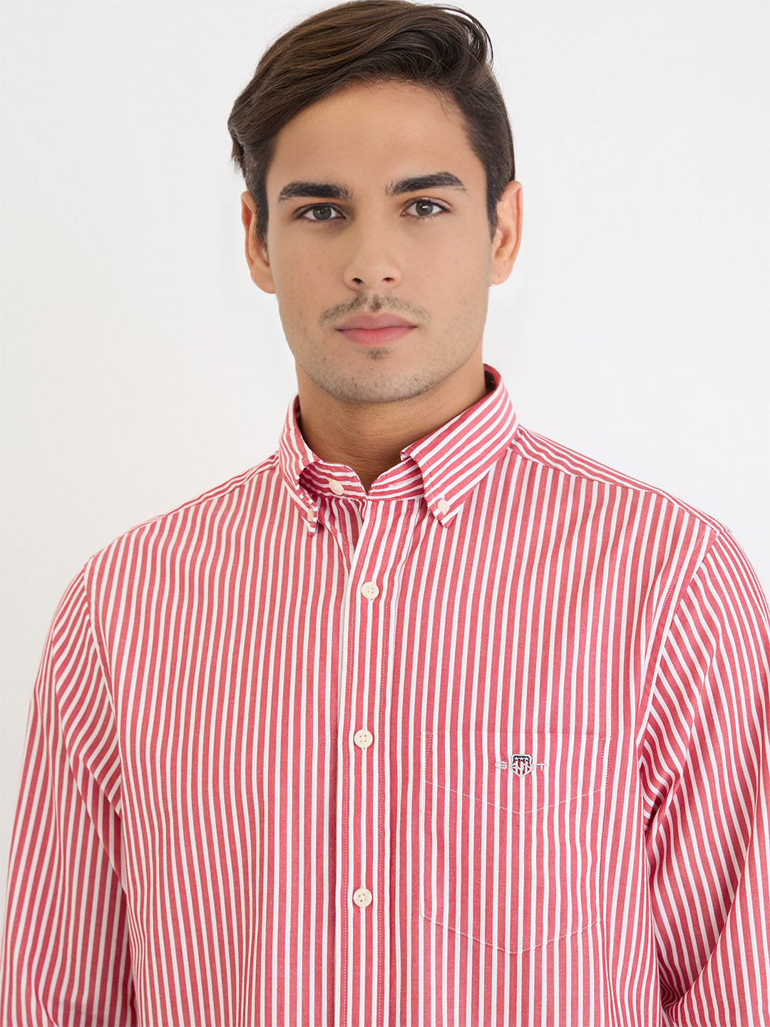Gant Men Red Striped Collar Shirt