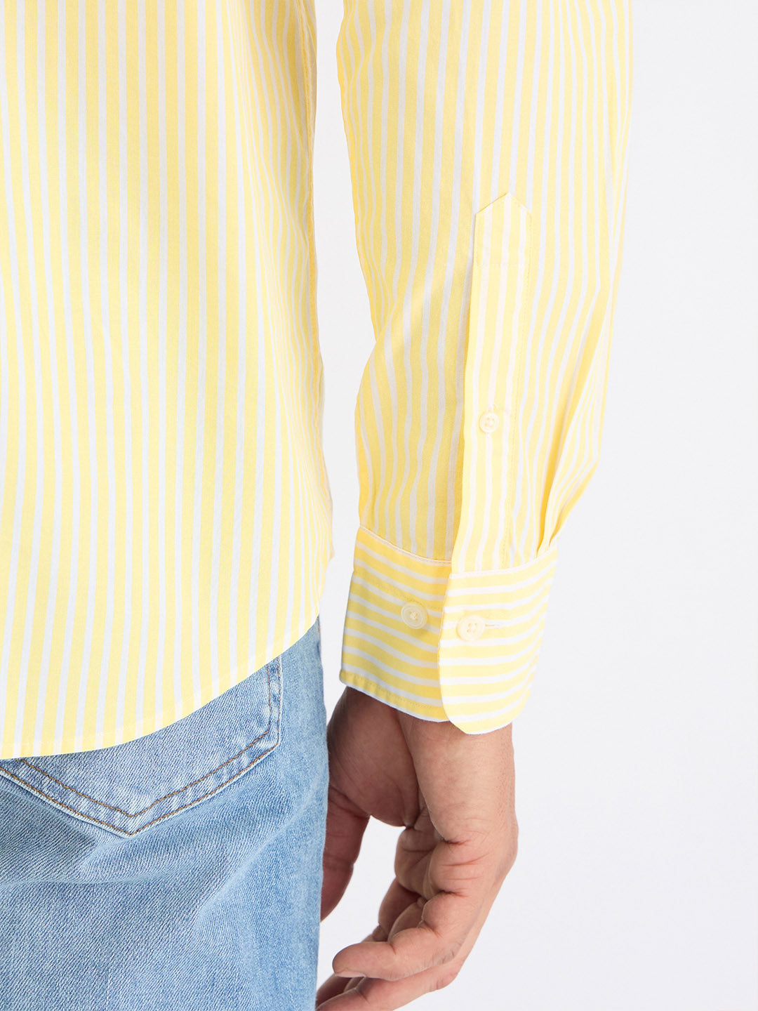 Gant Men Yellow Striped Collar Shirt
