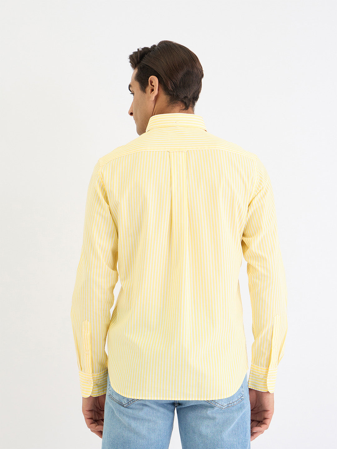 Gant Men Yellow Striped Collar Shirt