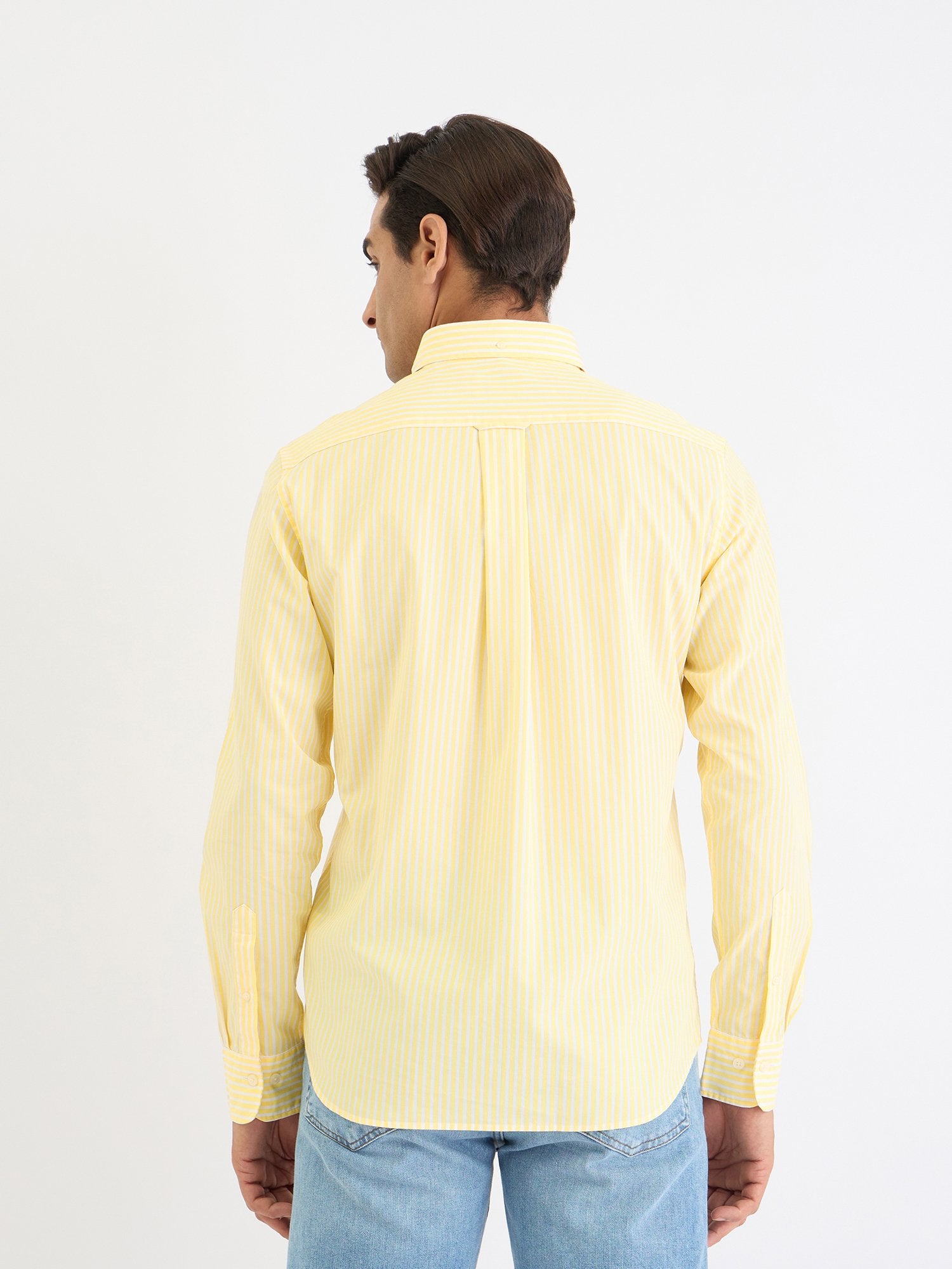 Gant Men Yellow Striped Collar Shirt