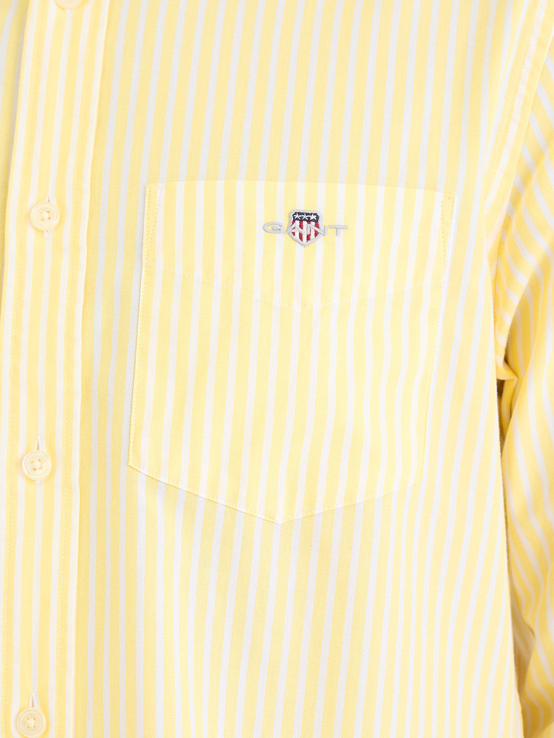 Gant Men Yellow Striped Collar Shirt