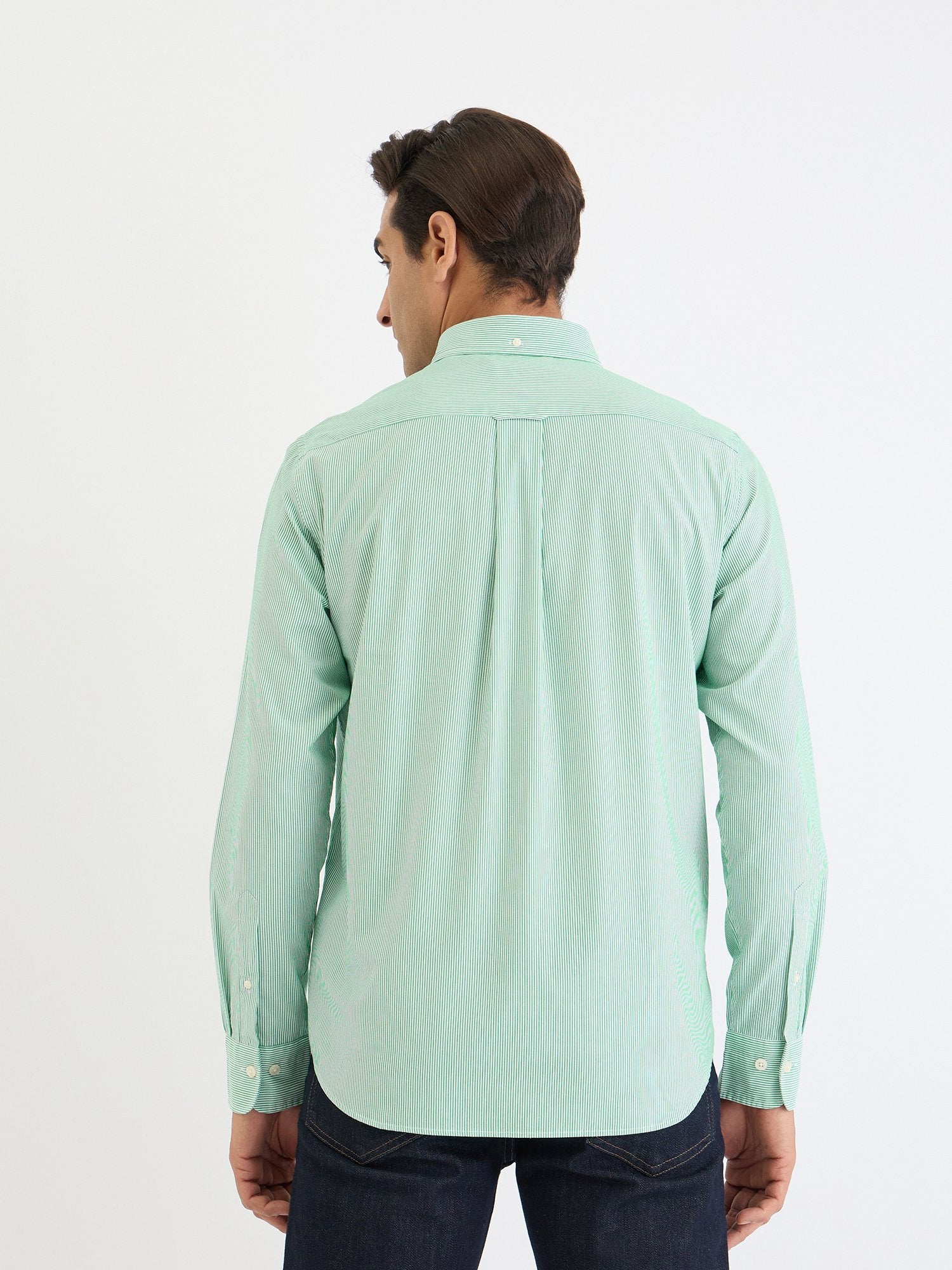 Gant Men Green Striped Collar Shirt