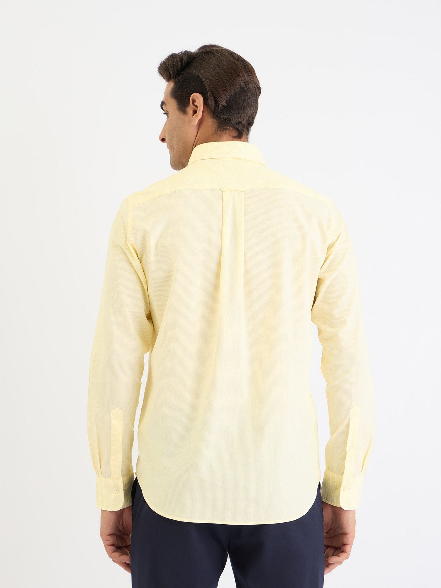 Gant Men Yellow Striped Collar Shirt